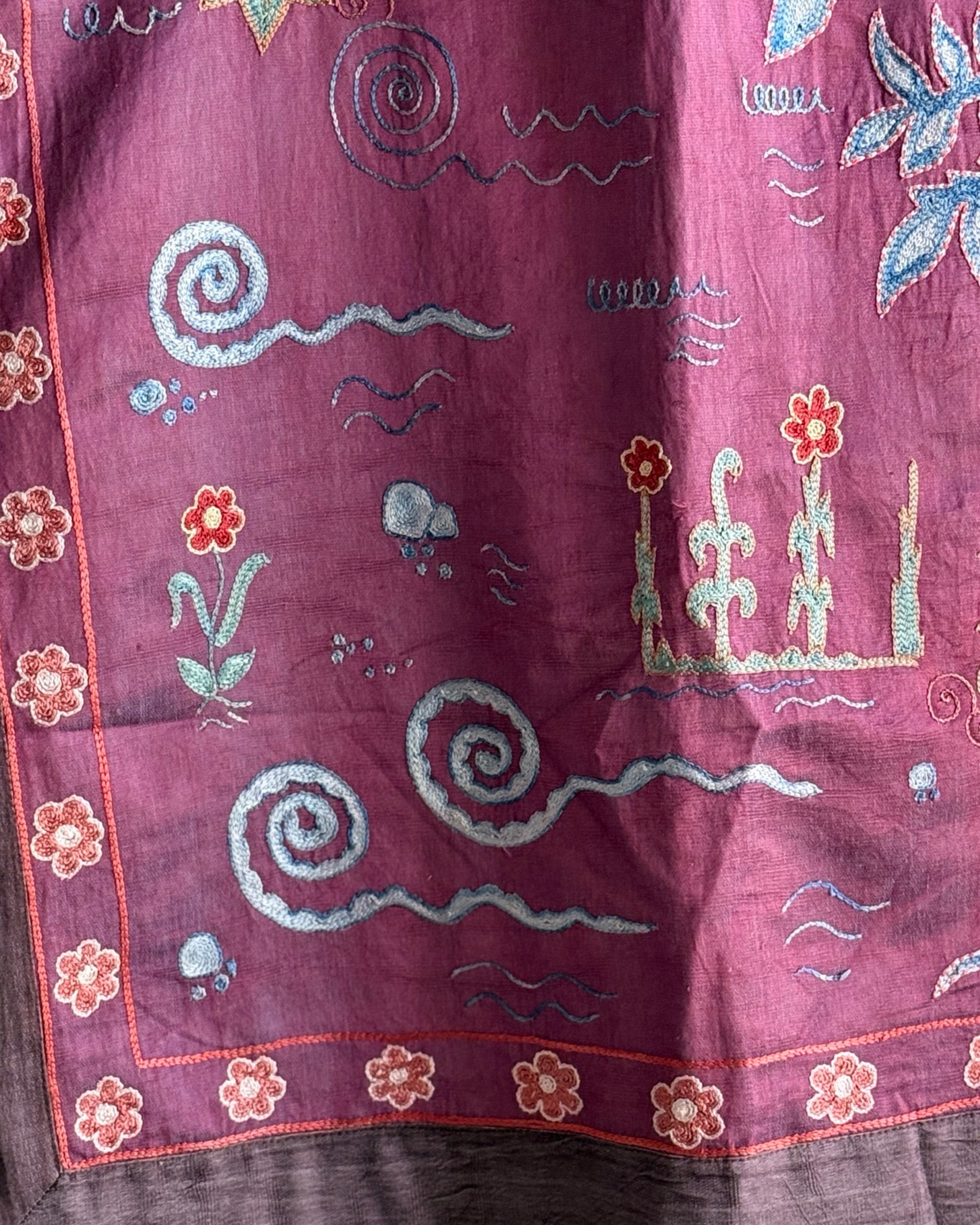 Hand Stitched Suzani (CSSU46125 | 64" x 102") Suzani Aziz Suzani