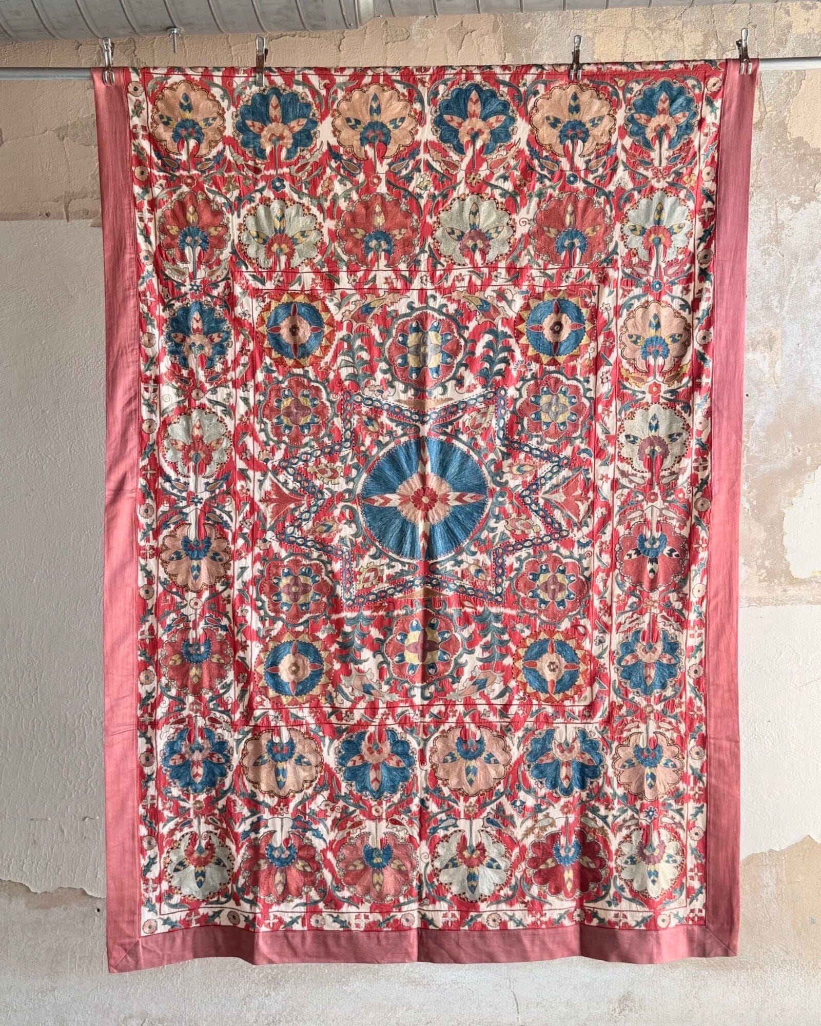 Hand Stitched Suzani (CSSU46725 | 64" x 95") Suzani Aziz Suzani