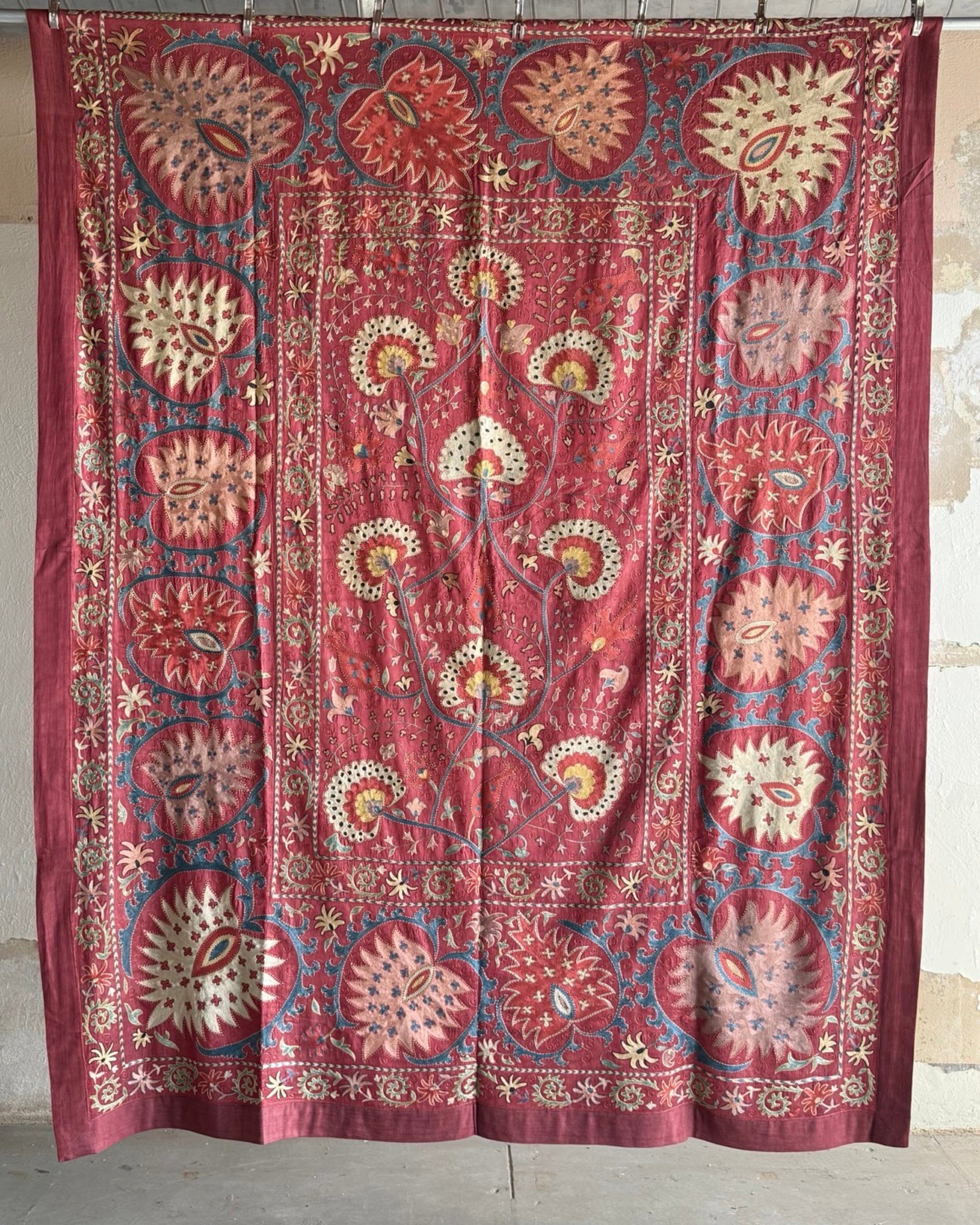 Hand Stitched Suzani (CSSU47125 | 83" x 104") Suzani Aziz Suzani