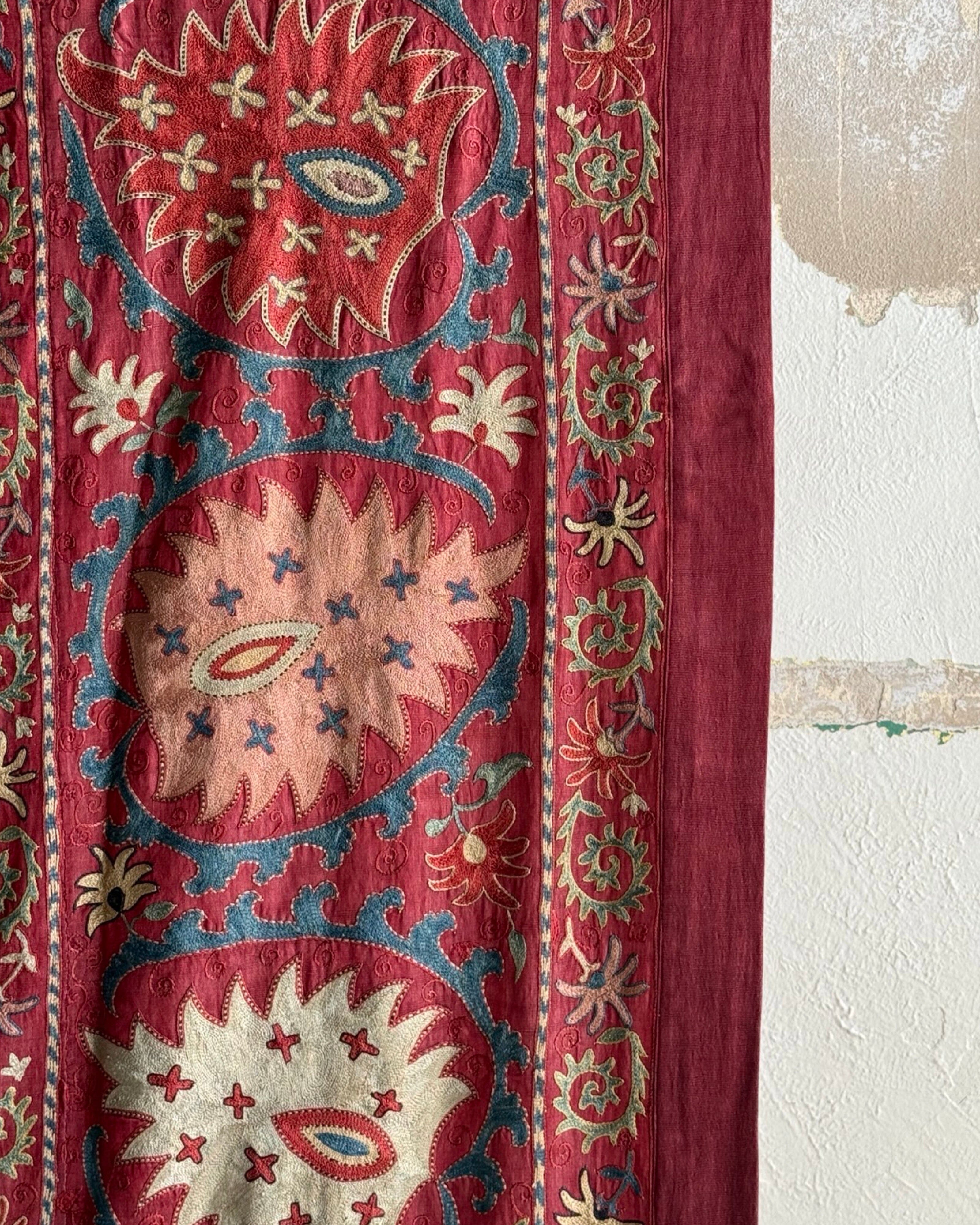 Hand Stitched Suzani (CSSU47125 | 83" x 104") Suzani Aziz Suzani