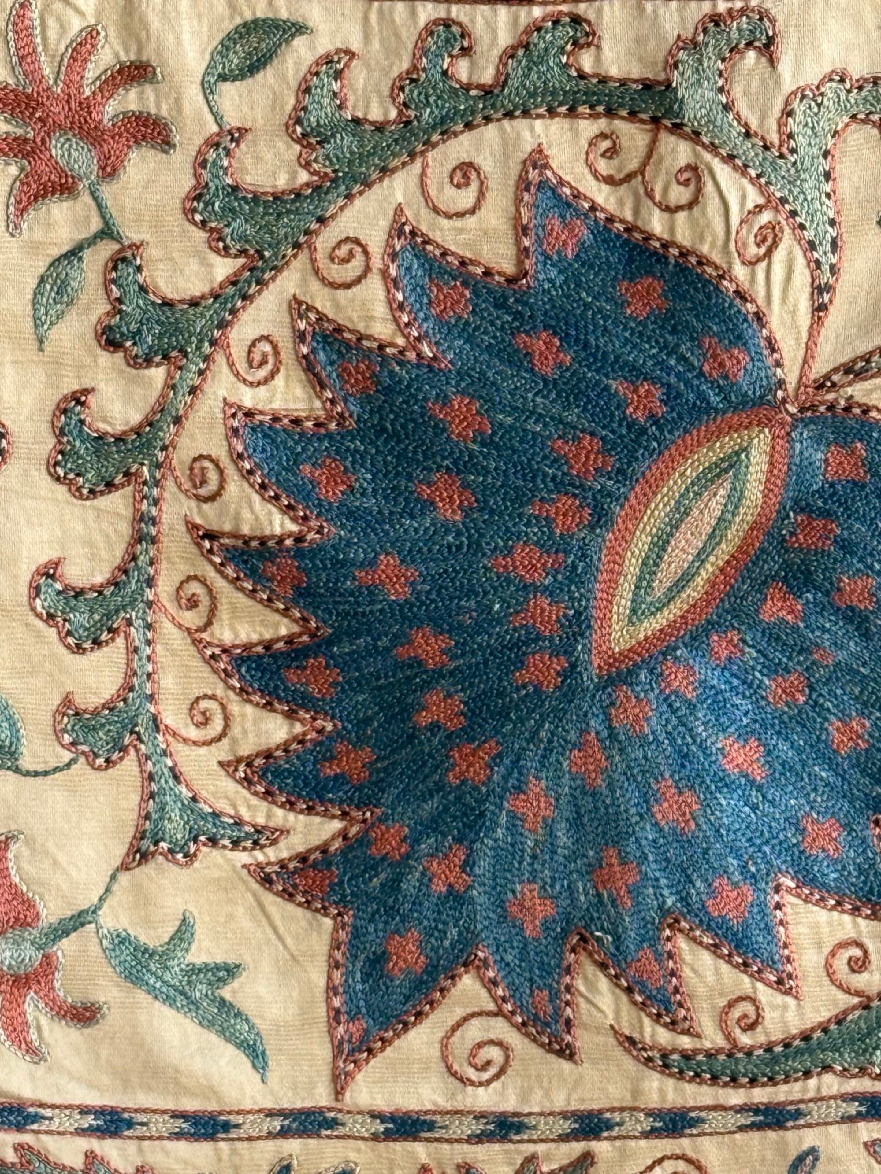 Hand Stitched Suzani (CSSU47325 | 80" x 104") Suzani Aziz Suzani