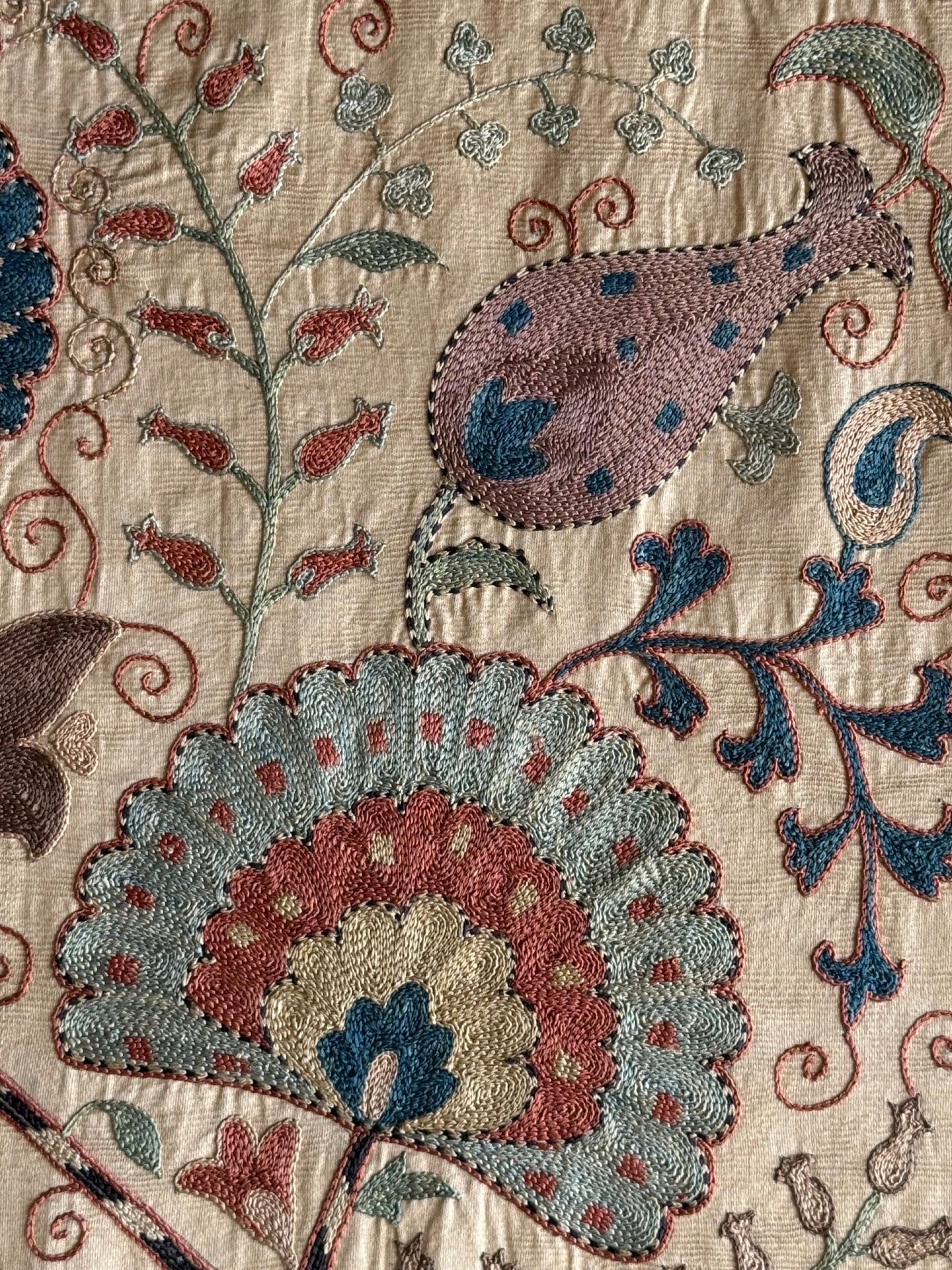 Hand Stitched Suzani (CSSU47325 | 80" x 104") Suzani Aziz Suzani