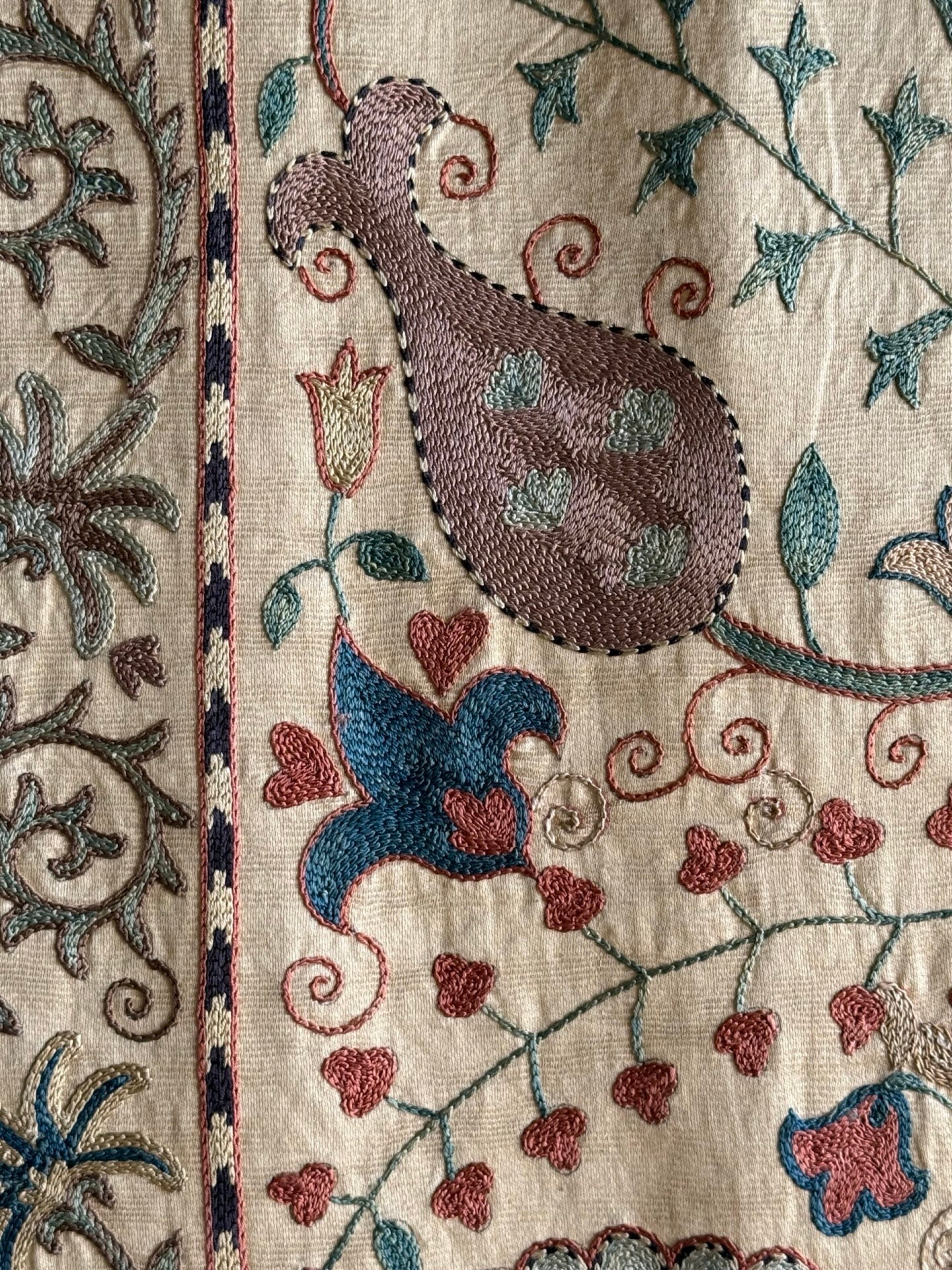 Hand Stitched Suzani (CSSU47325 | 80" x 104") Suzani Aziz Suzani