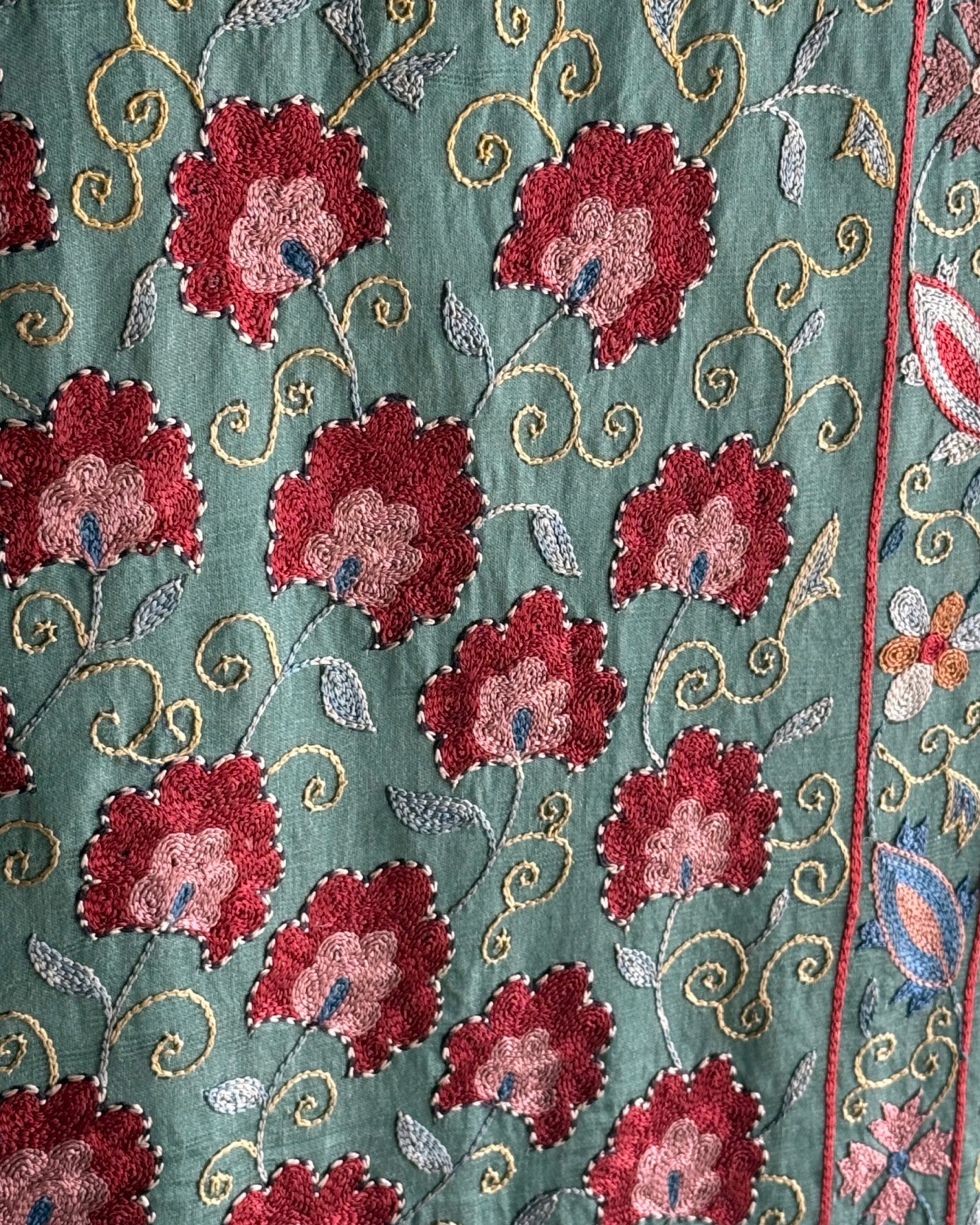 Hand Stitched Suzani (CSSU47525 | 85" x 110") Suzani Aziz Suzani