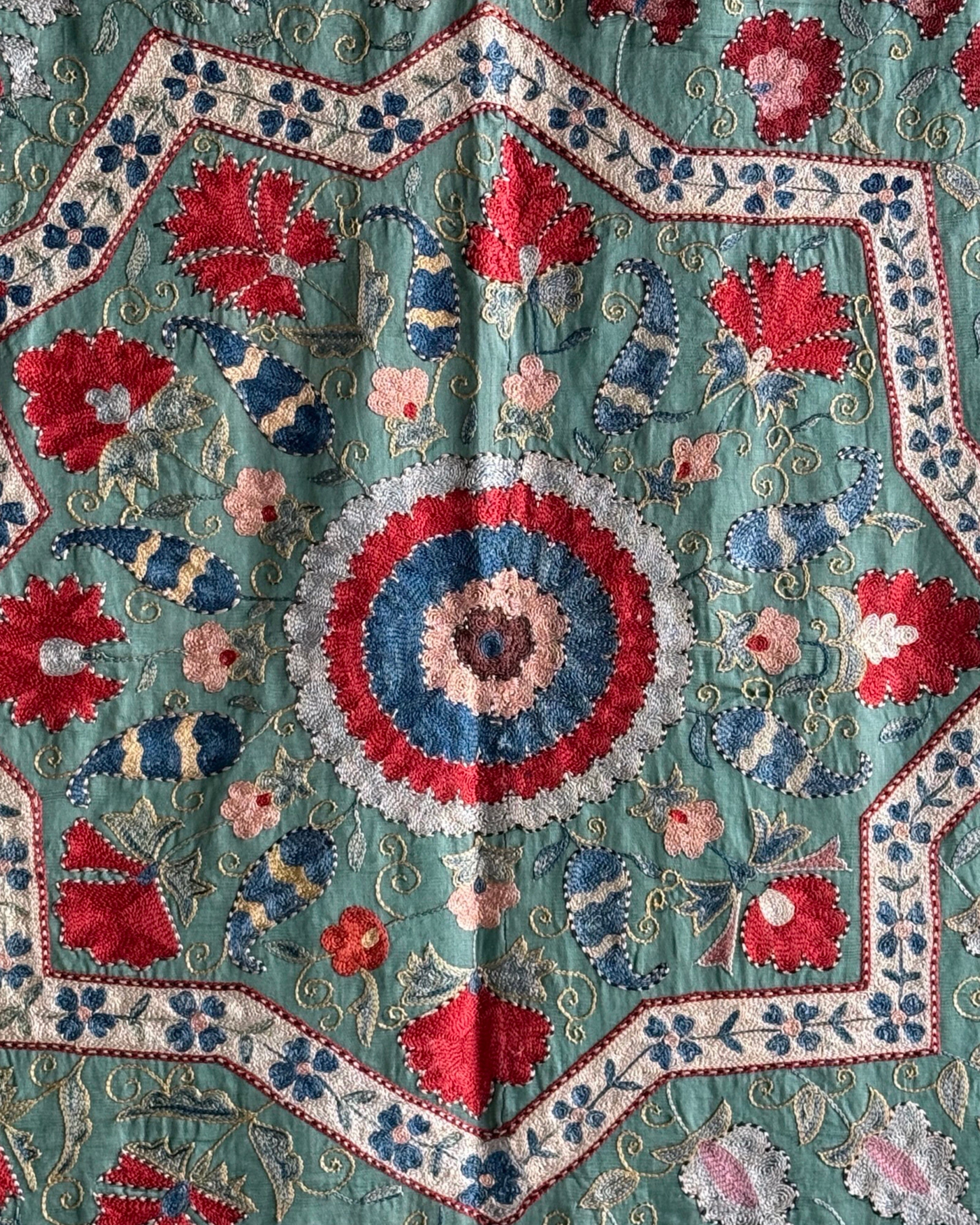 Hand Stitched Suzani (CSSU47525 | 85" x 110") Suzani Aziz Suzani