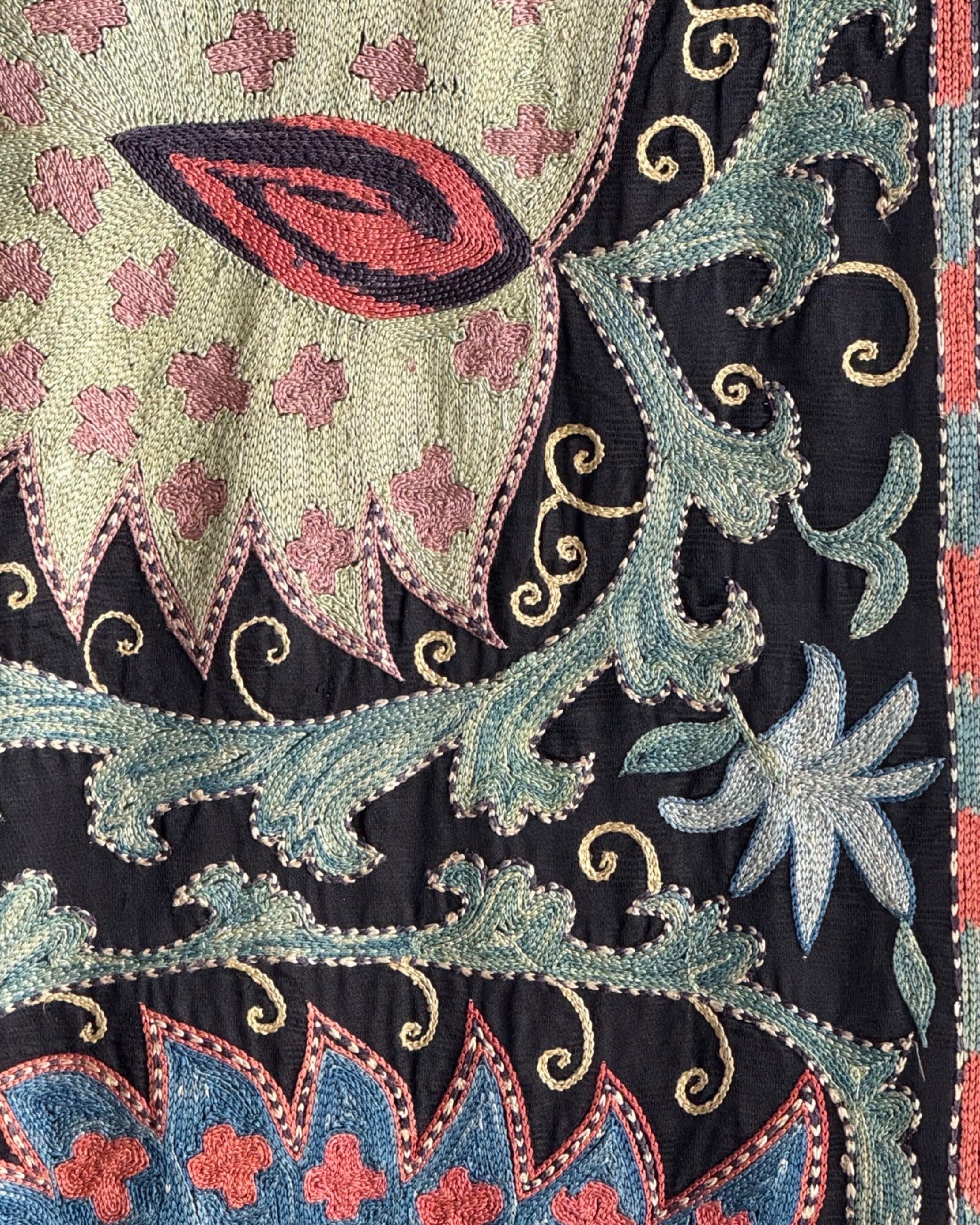 Hand Stitched Suzani (CSSU47625 | 81" x 106") Suzani Aziz Suzani