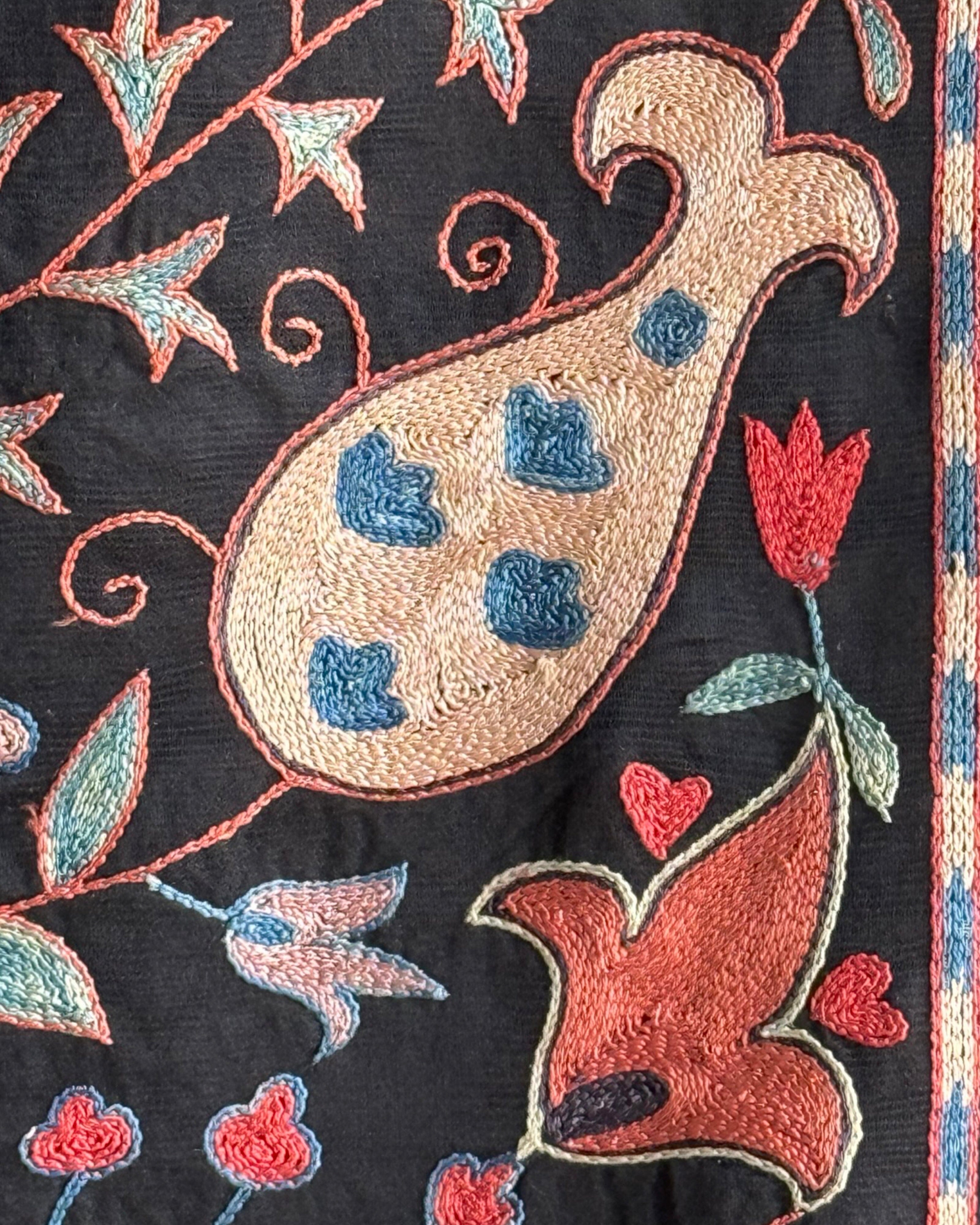 Hand Stitched Suzani (CSSU47625 | 81" x 106") Suzani Aziz Suzani