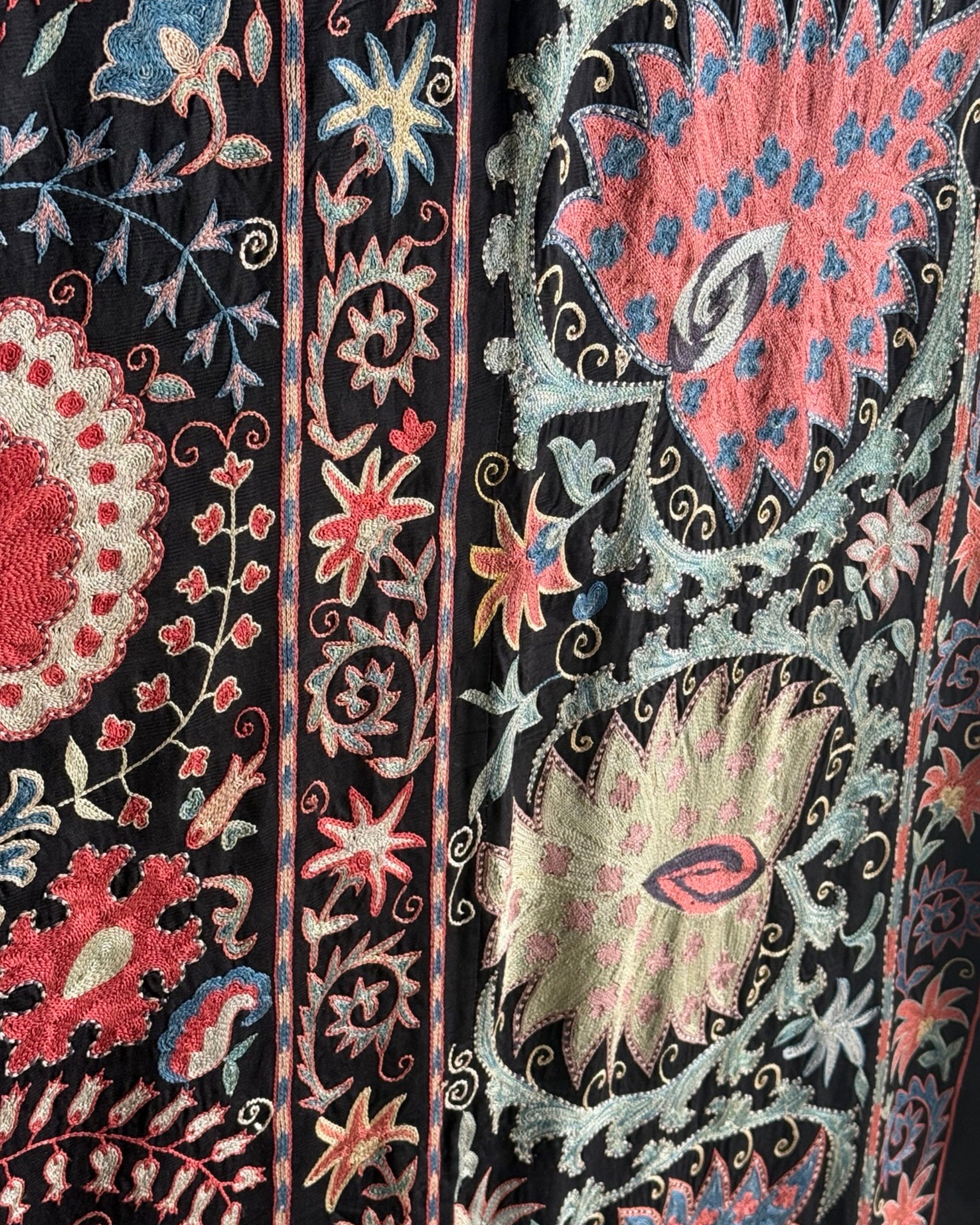 Hand Stitched Suzani (CSSU47625 | 81" x 106") Suzani Aziz Suzani