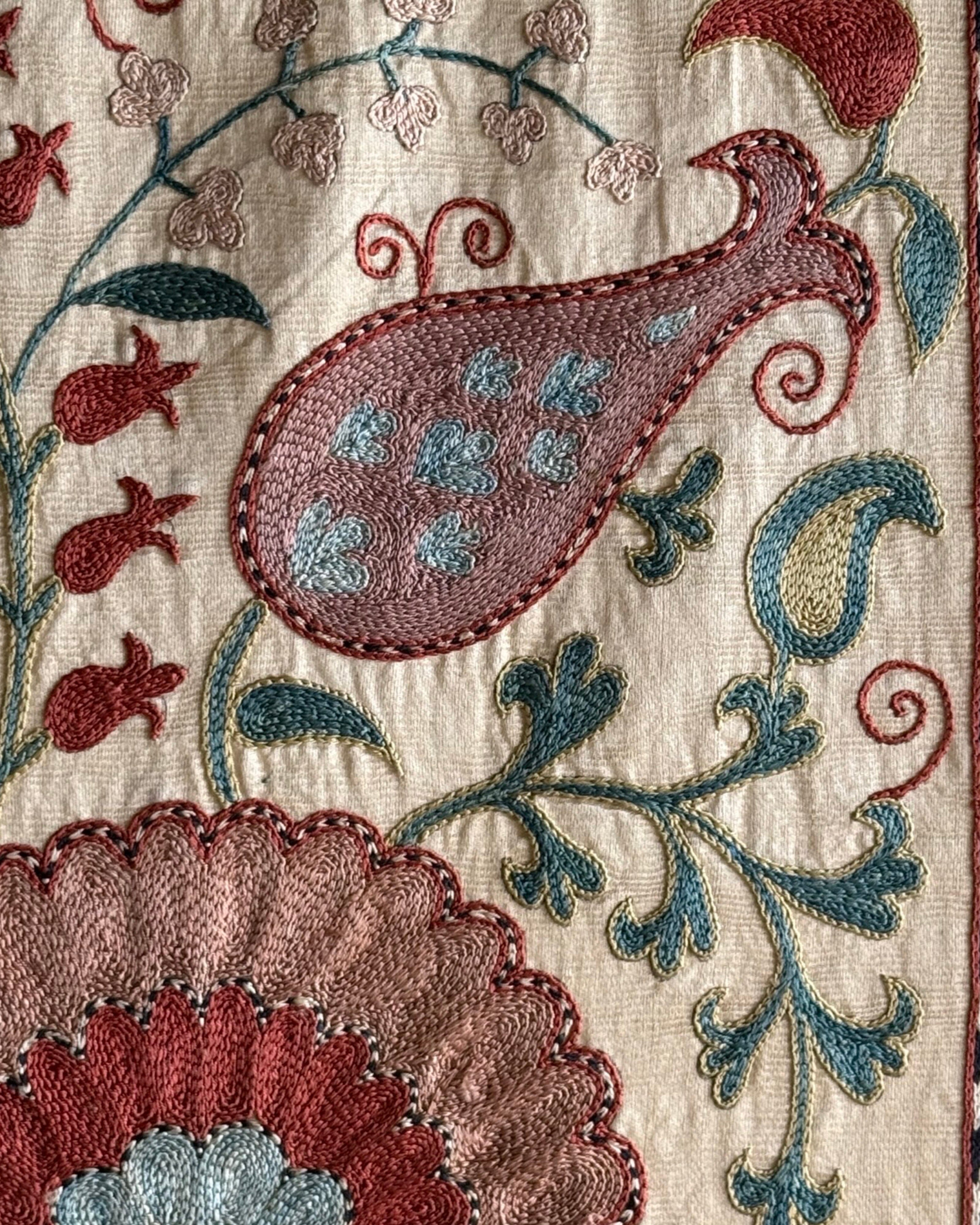 Hand Stitched Suzani (CSSU47925 | 74" x 107") Suzani Aziz Suzani