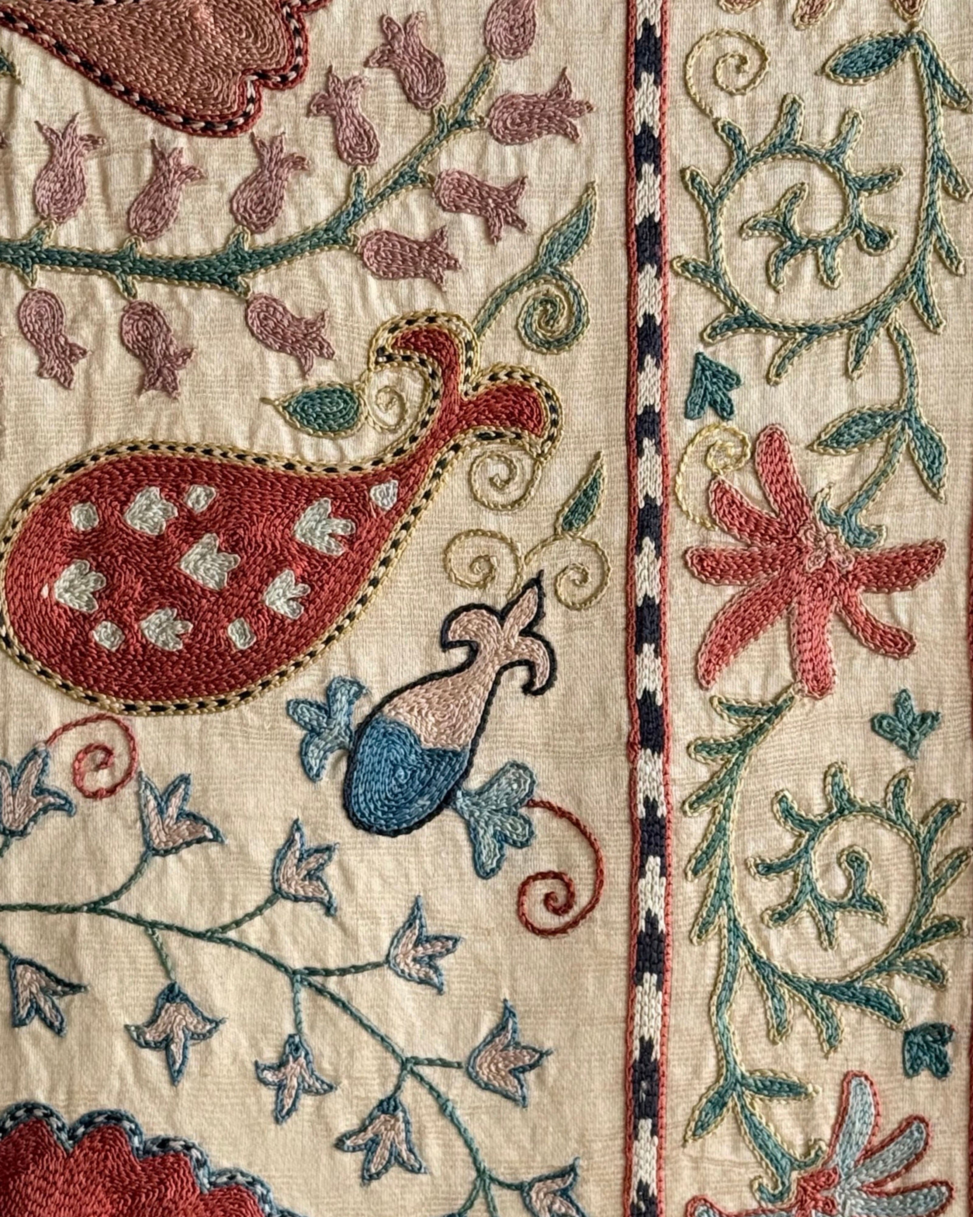 Hand Stitched Suzani (CSSU47925 | 74" x 107") Suzani Aziz Suzani