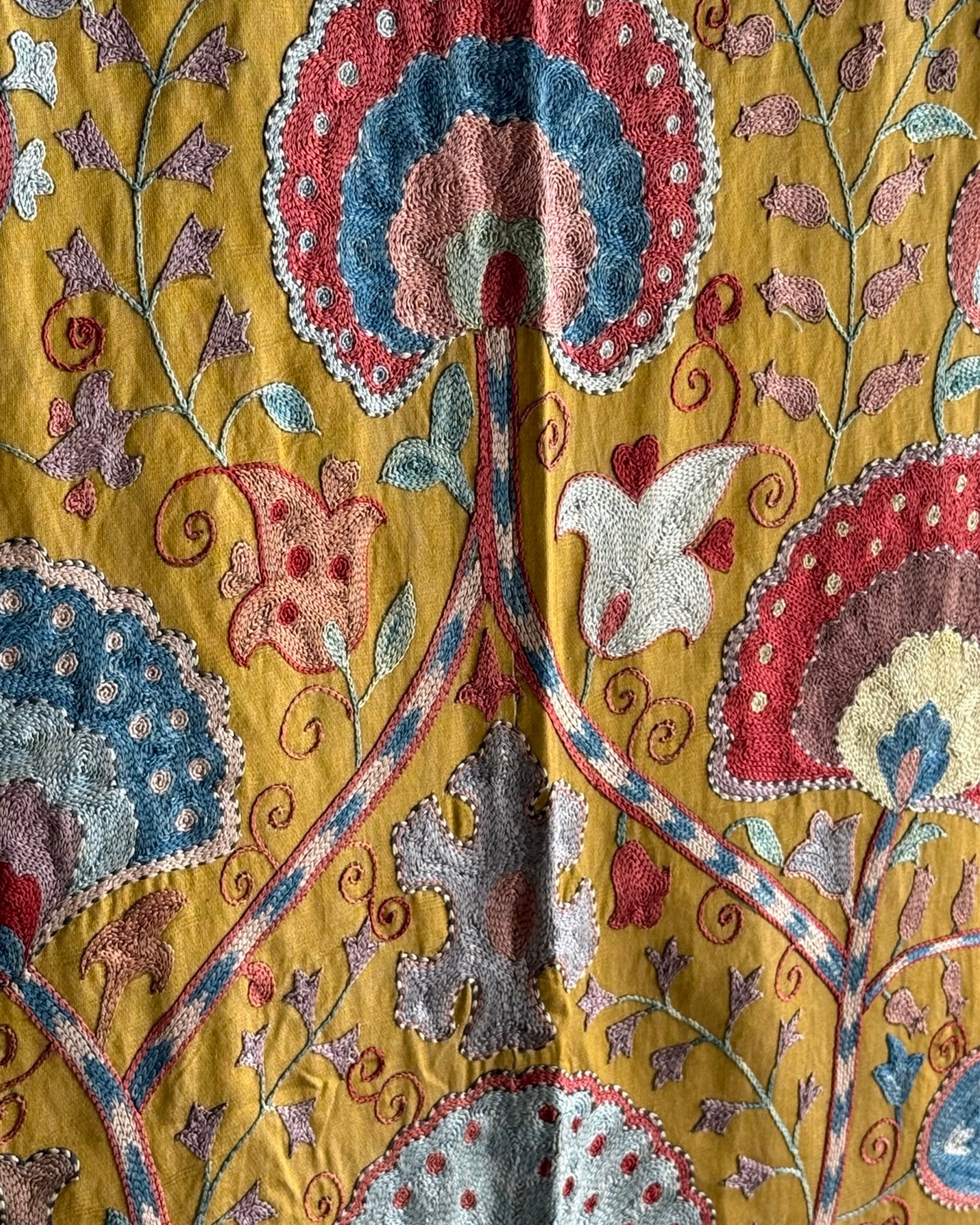 Hand Stitched Suzani (CSSU48025 | 83" x 110") Suzani Aziz Suzani