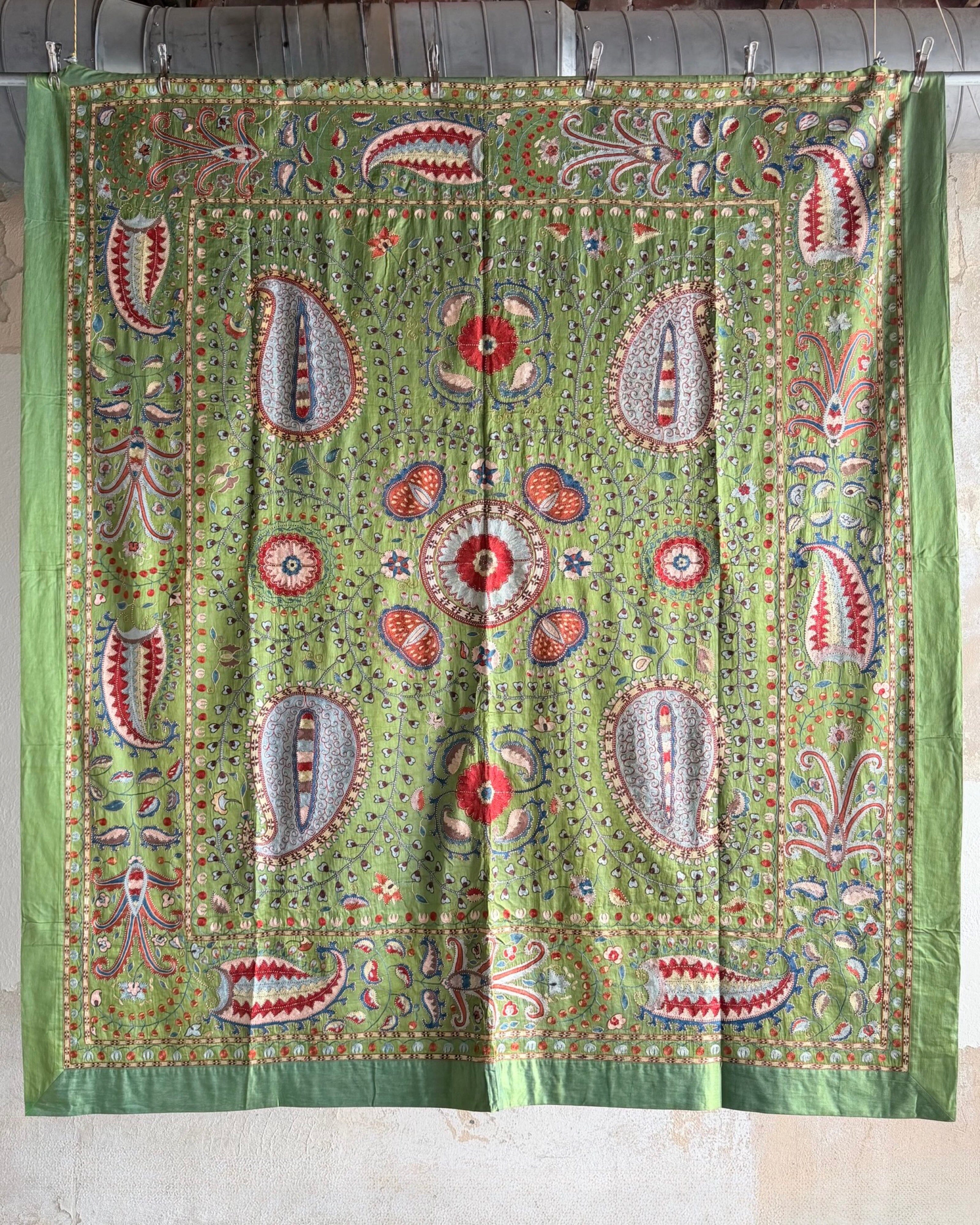 Hand Stitched Suzani (CSSU610926 | 84 x 94") Suzani Aziz Suzani
