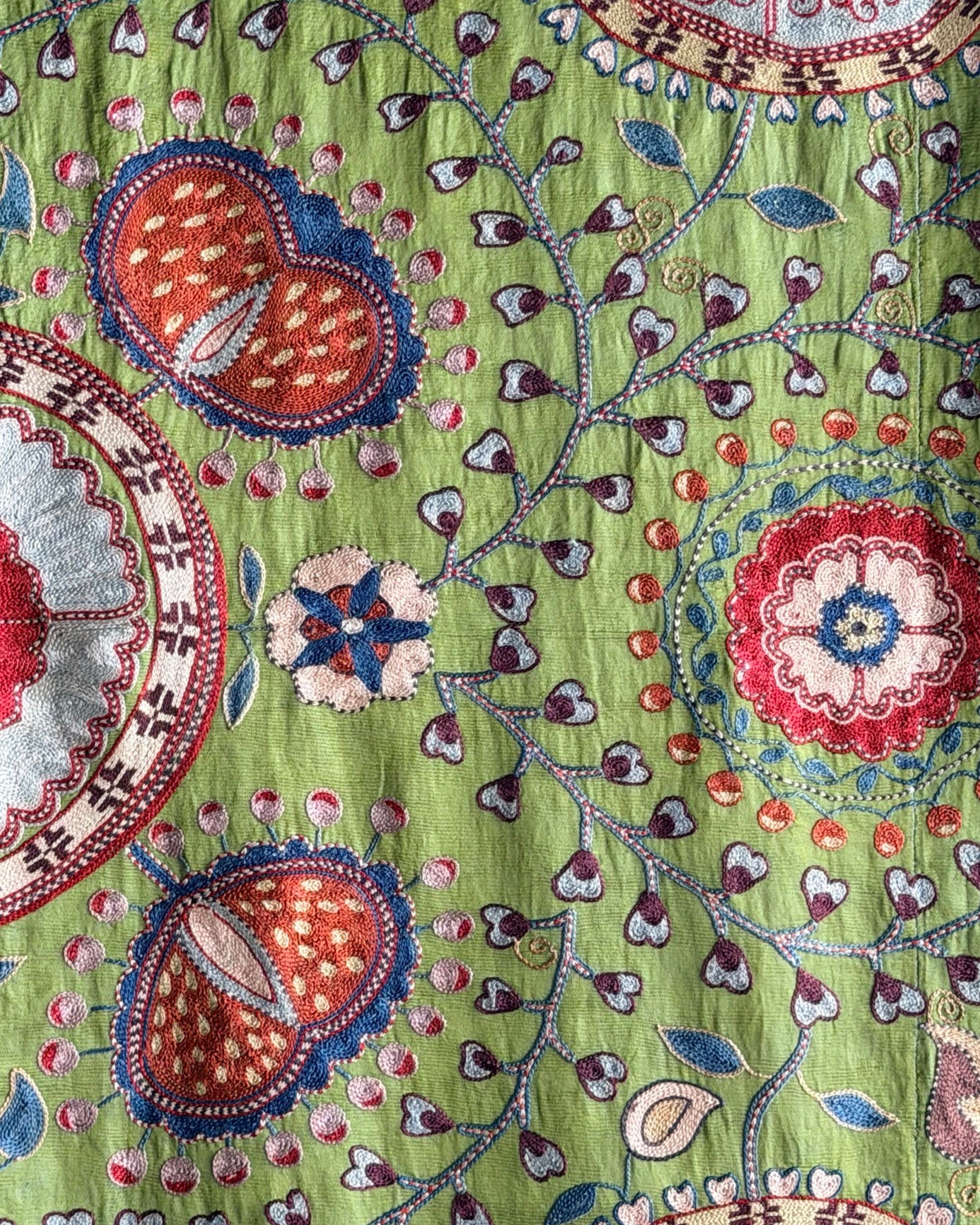 Hand Stitched Suzani (CSSU610926 | 84 x 94") Suzani Aziz Suzani