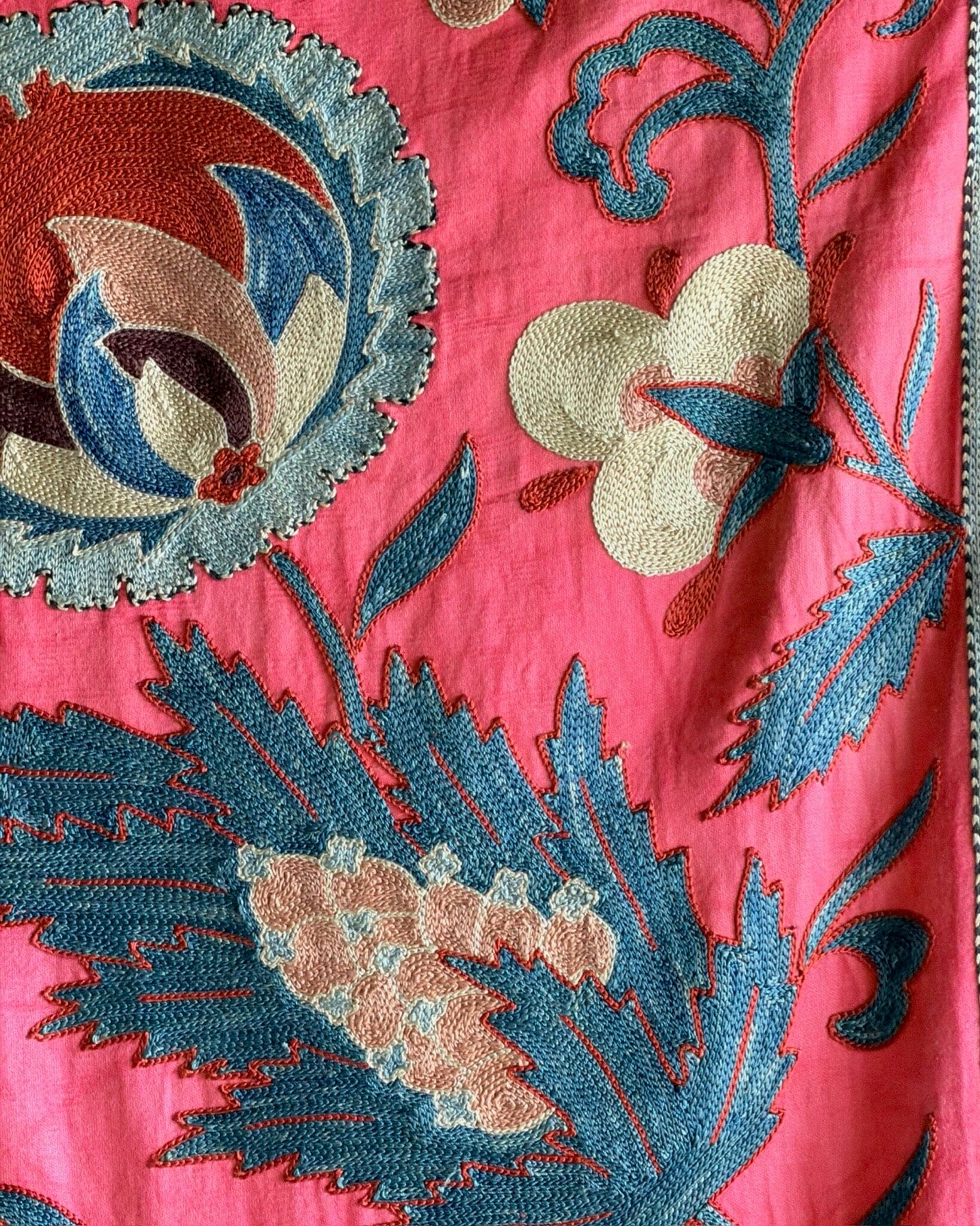 Hand Stitched Suzani Runner (CSSU64326 | 23.5 x 80" ) Suzani Aziz Suzani