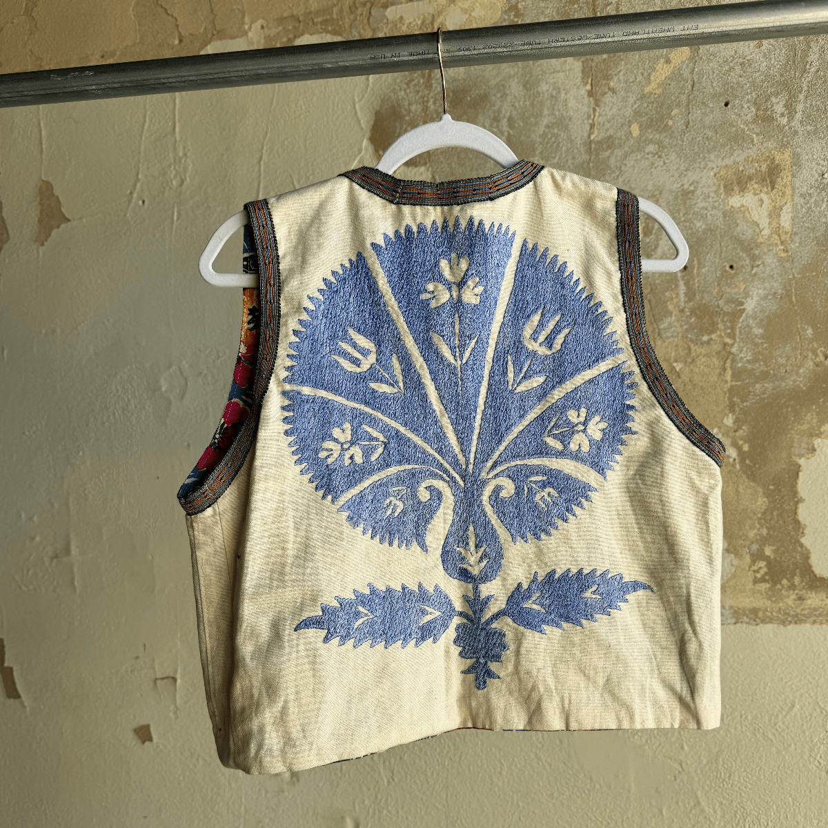 Hand Stitched Suzani Vest from Uzbekistan (#7911) Suzani Abdullah