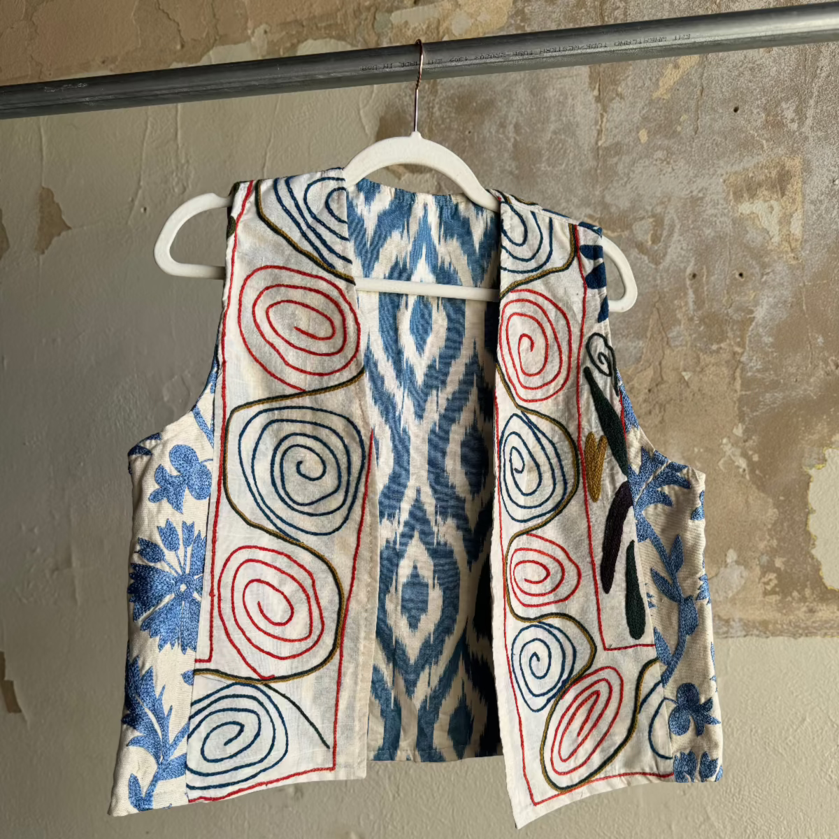 Hand Stitched Suzani Vest from Uzbekistan (#7913) Suzani Abdullah