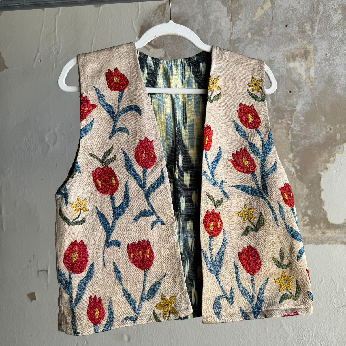 Hand Stitched Suzani Vest from Uzbekistan (#7915) Suzani Abdullah