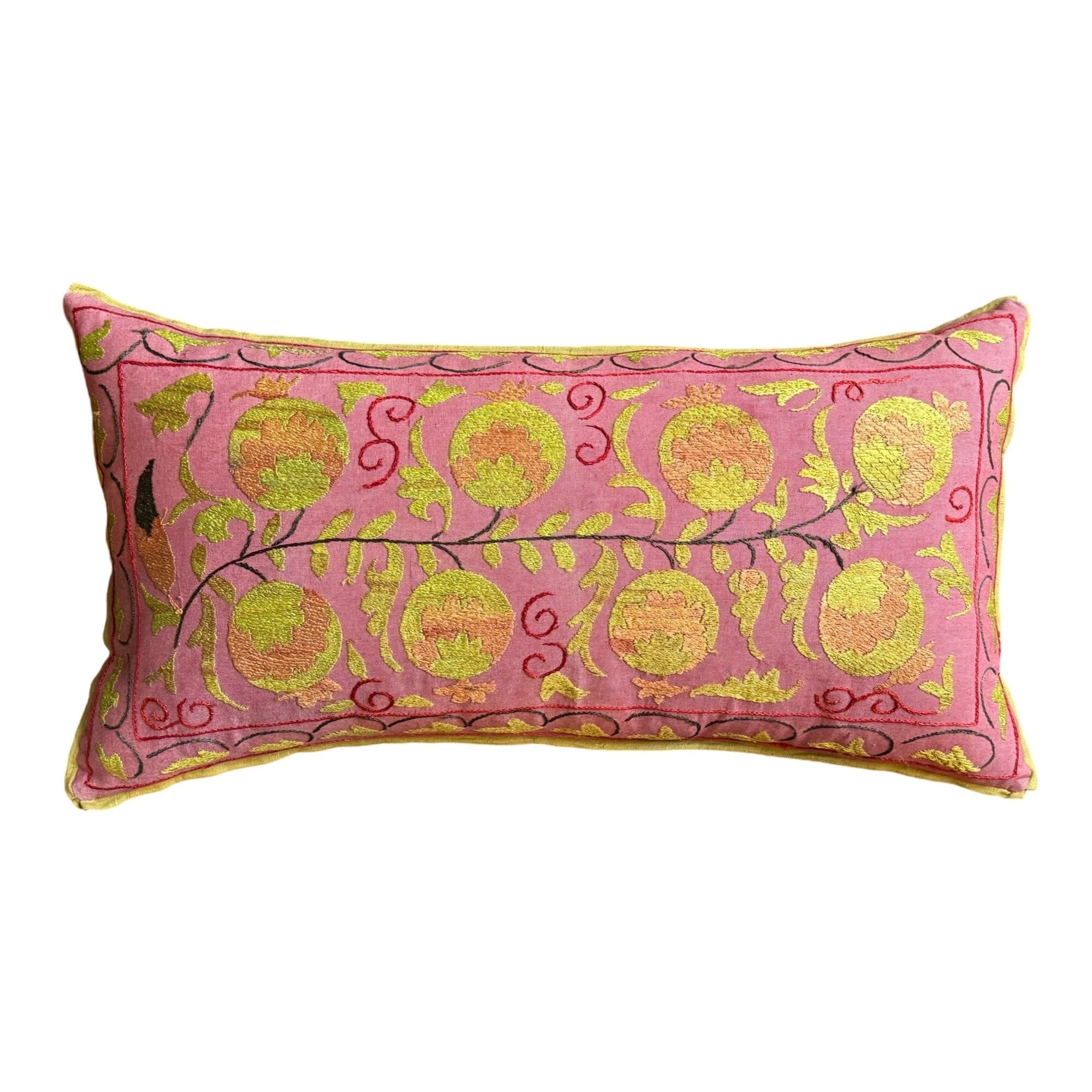 Hand Stitched Vintage Suzani (#M040824 | 16 1/2 x 31 1/4") New Pillows B. Viz Design