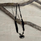 Handmade Artfully Beaded Necklace with Beautiful Pendant from Thailand Necklace Bangkok Black