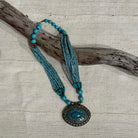 Handmade Artfully Beaded Necklace with Beautiful Pendant from Thailand Necklace Bangkok Turquoise