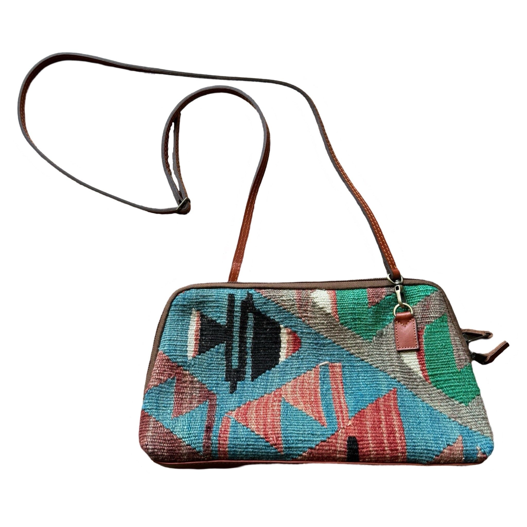 Handmade Kilim Bag with Removable Strap | 13 x 7" Purse Orient A