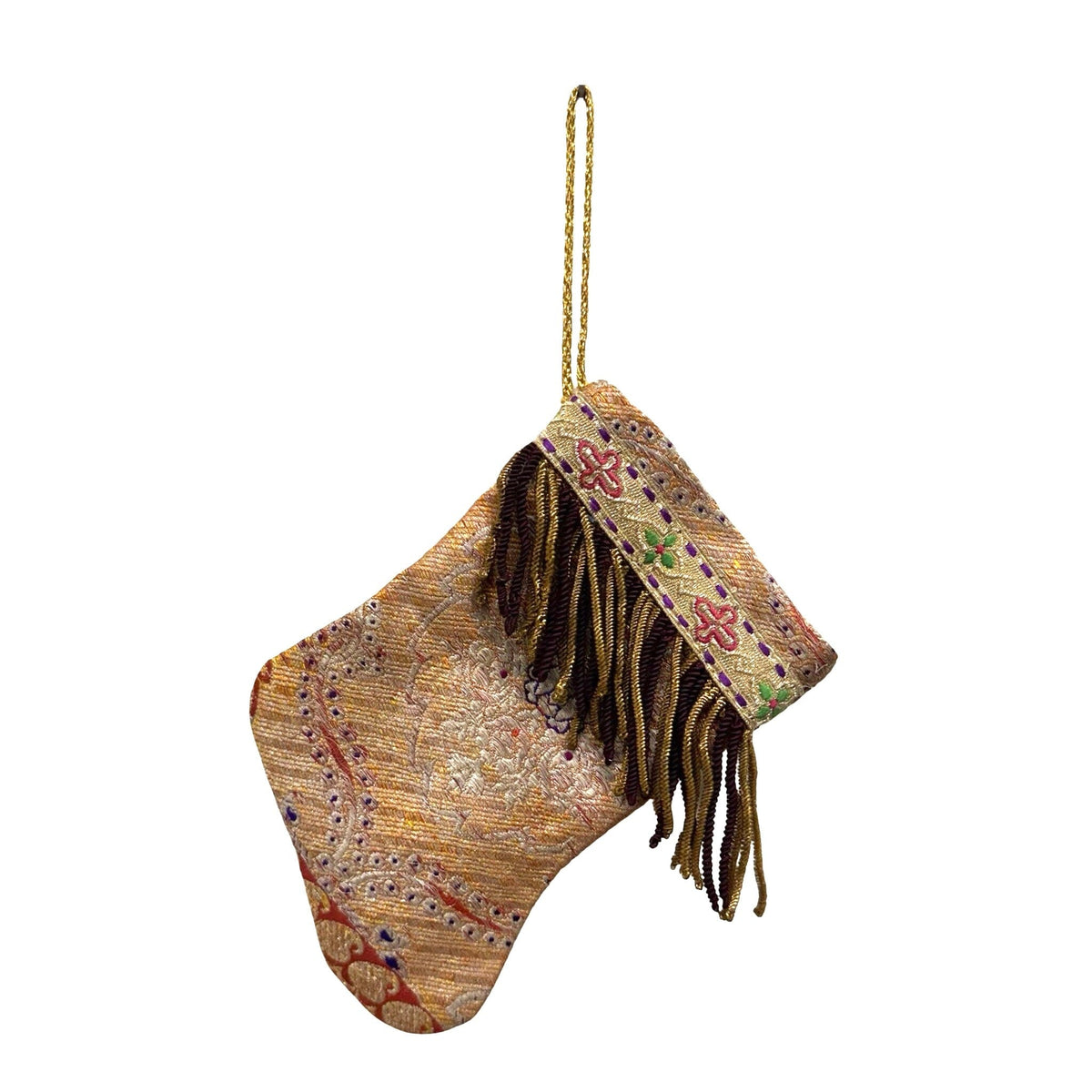 Handmade Mini Stocking from Antique and Vintage Textiles 2639 Ornament B. Viz Design G