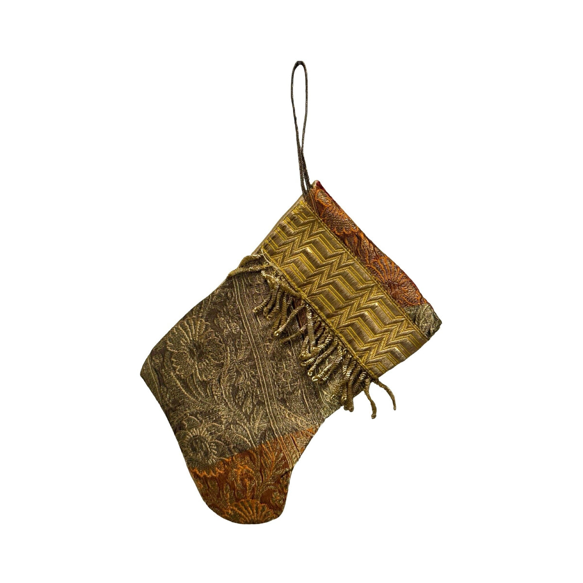 Handmade Mini Stocking from Antique and Vintage Textiles 2640 Ornament B. Viz Design E