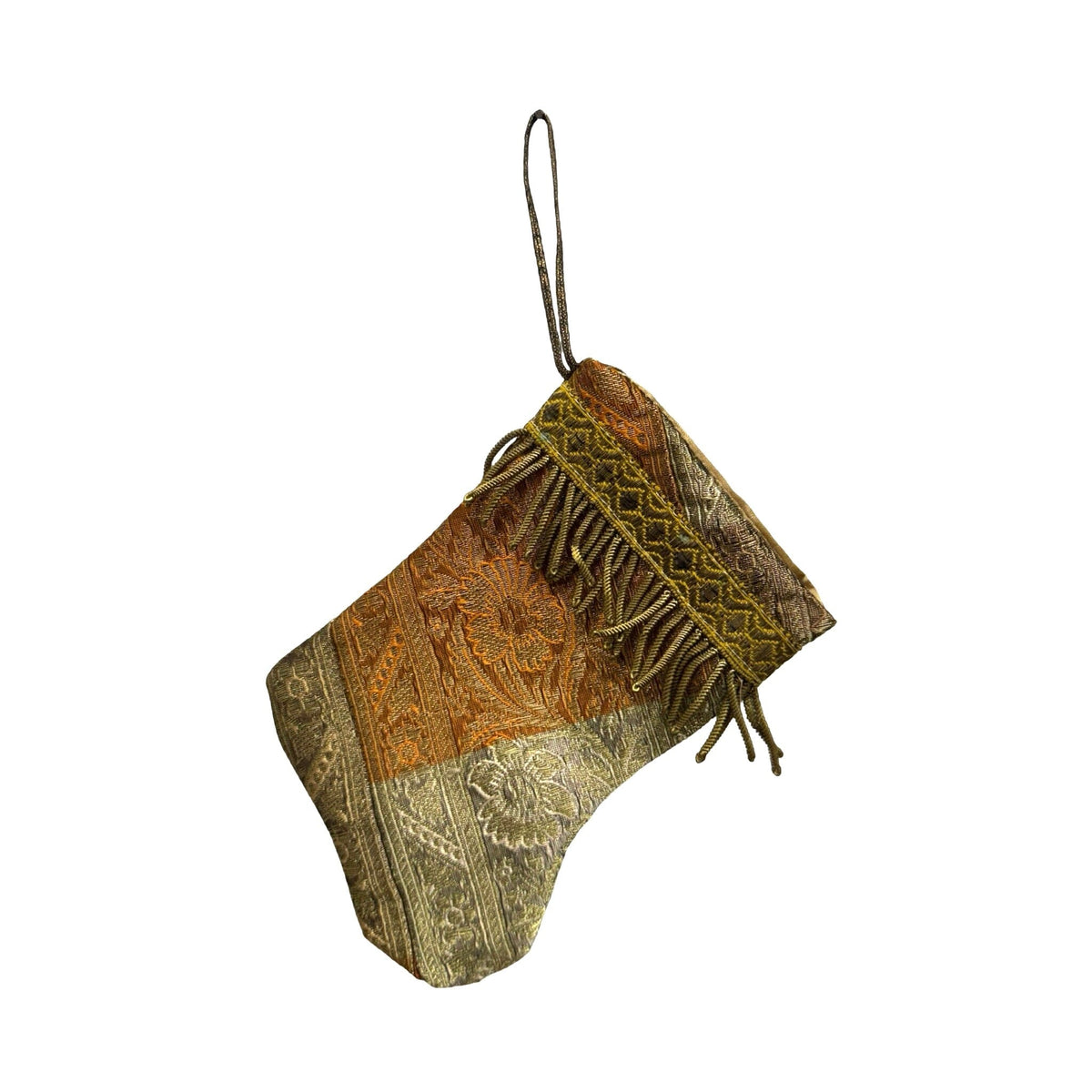 Handmade Mini Stocking from Antique and Vintage Textiles 2640 Ornament B. Viz Design H