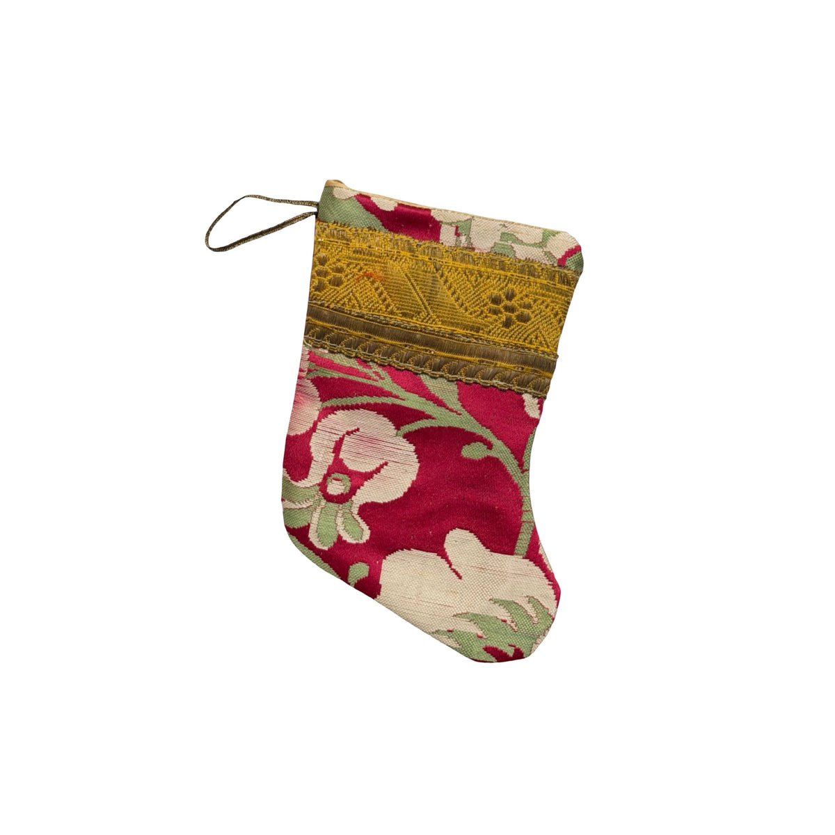 Handmade Mini Stocking from Antique and Vintage Textiles 2642 Ornament B. Viz Design B