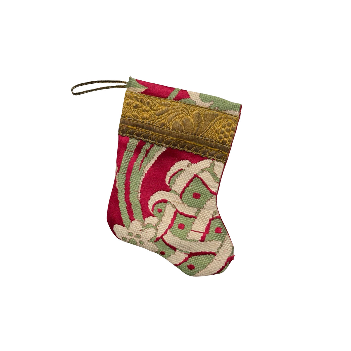 Handmade Mini Stocking from Antique and Vintage Textiles 2642 Ornament B. Viz Design C