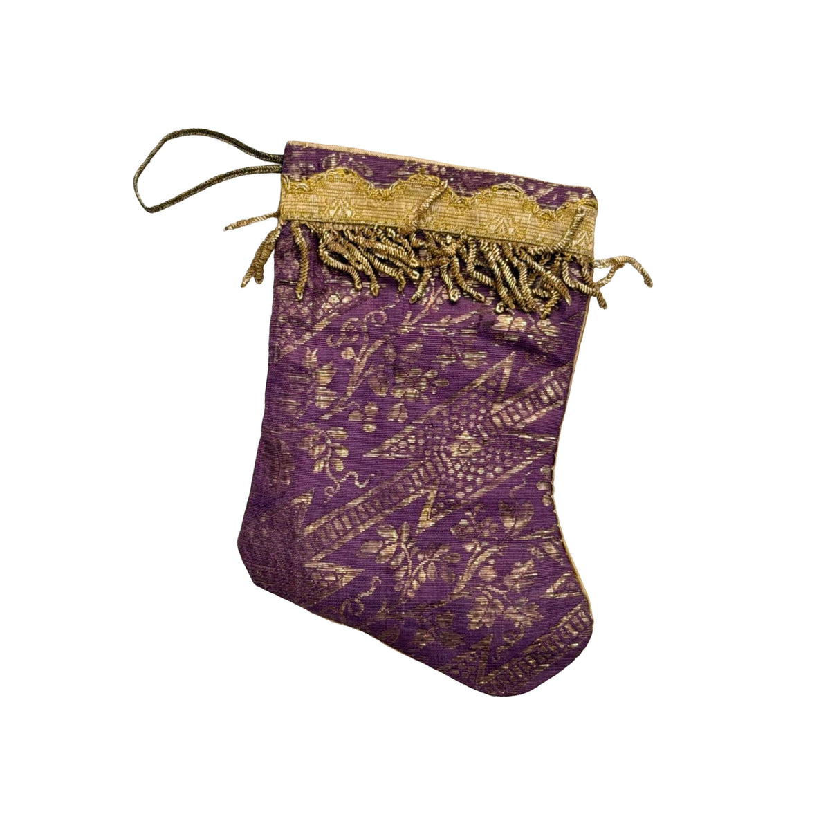 Handmade Mini Stocking from Antique and Vintage Textiles 2647 Ornament B. Viz Design B