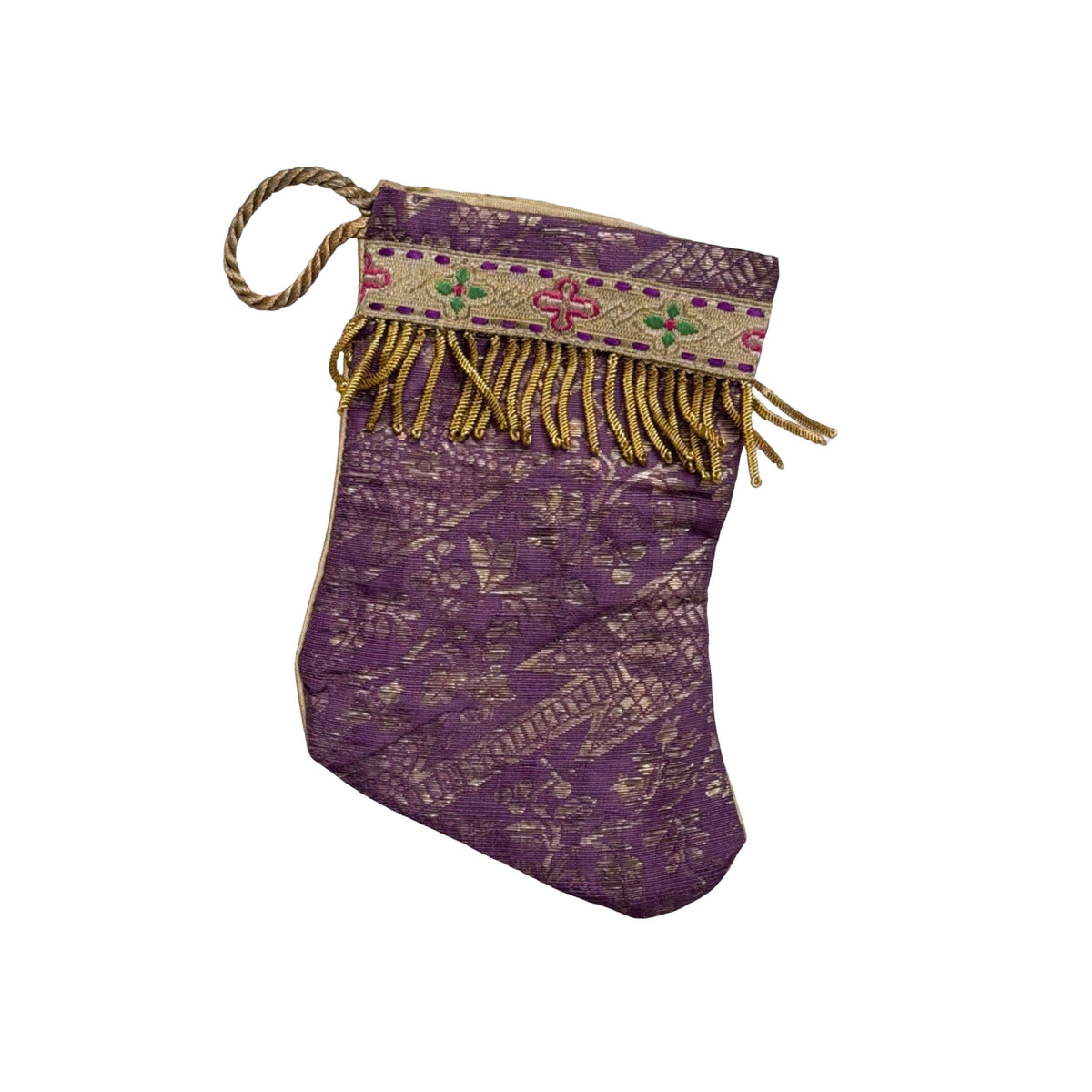 Handmade Mini Stocking from Antique and Vintage Textiles 2647 Ornament B. Viz Design D