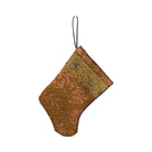 Handmade Mini Stocking from Antique and Vintage Textiles - Brown and Orange Ornament B. Viz Design E