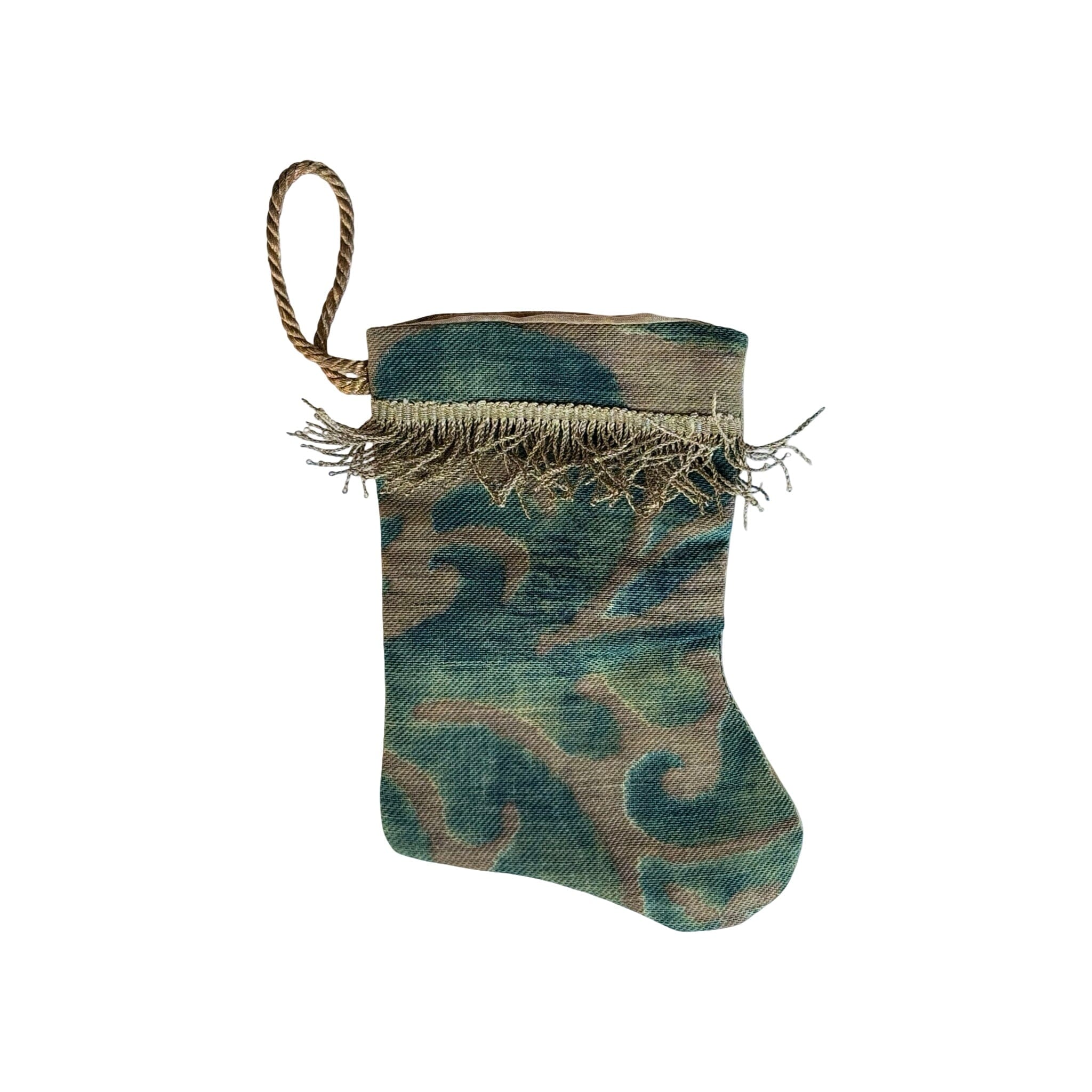 Handmade Mini Stocking from Antique and Vintage Textiles - Ornament B. Viz Design