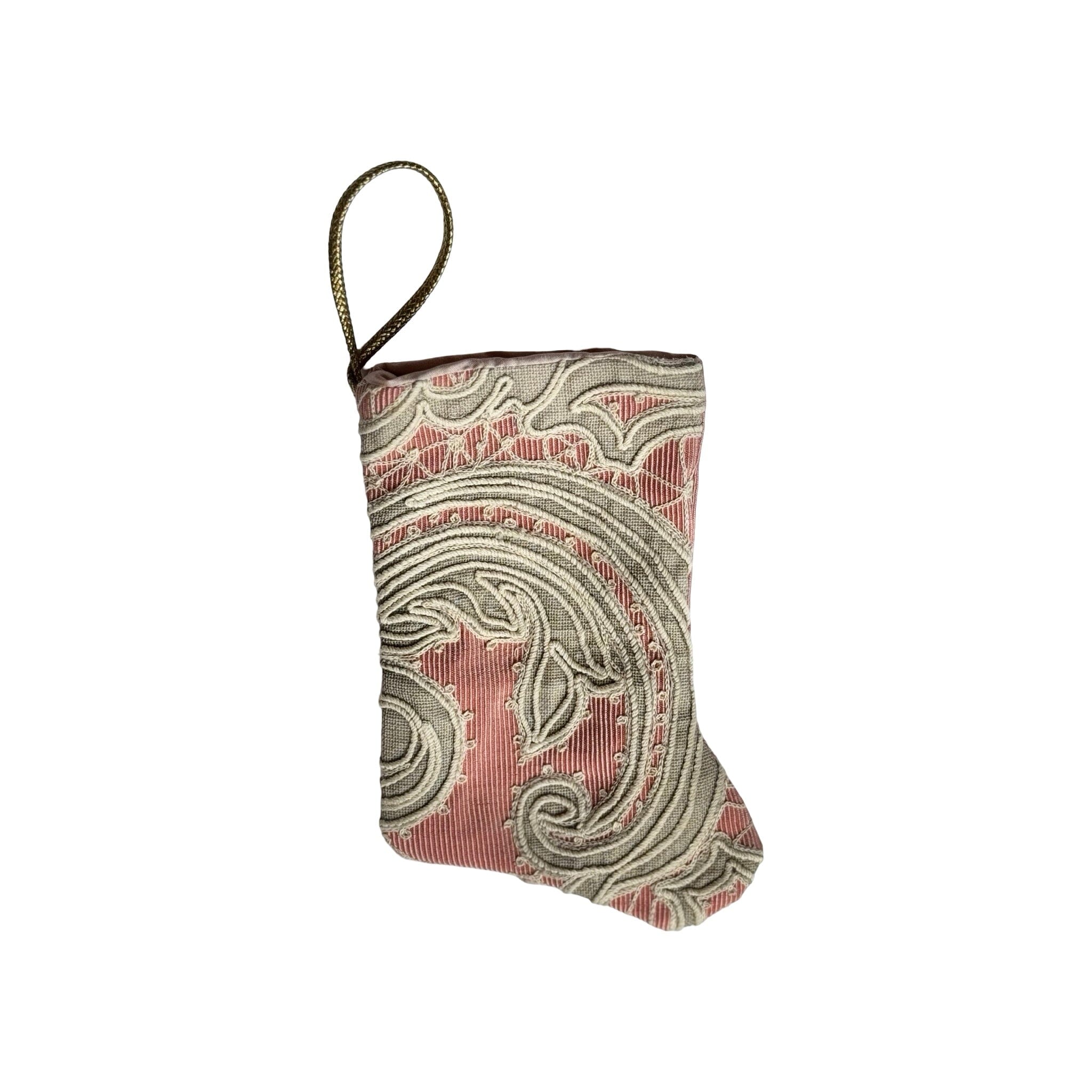 Handmade Mini Stocking from Antique and Vintage Textiles - Ornament B. Viz Design