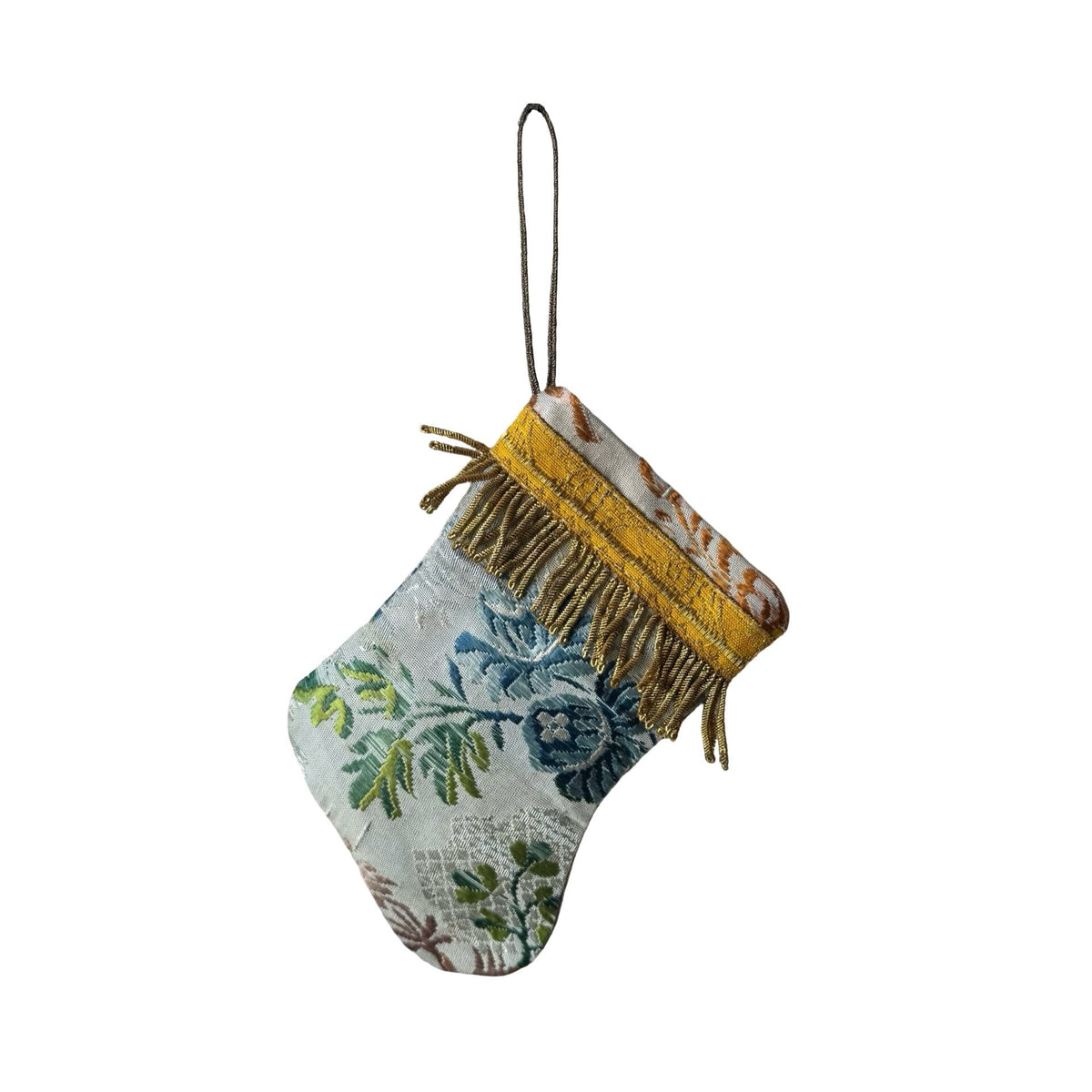 Handmade Mini Stocking from Antique and Vintage Textiles Ornament B. Viz Design A
