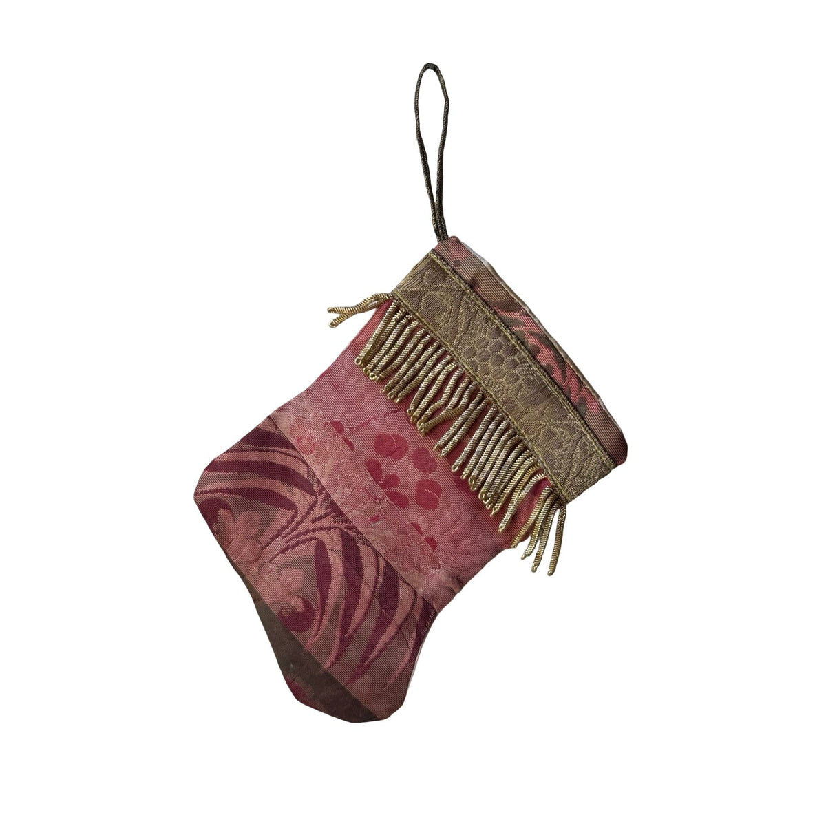 Handmade Mini Stocking from Antique and Vintage Textiles Ornament B. Viz Design A