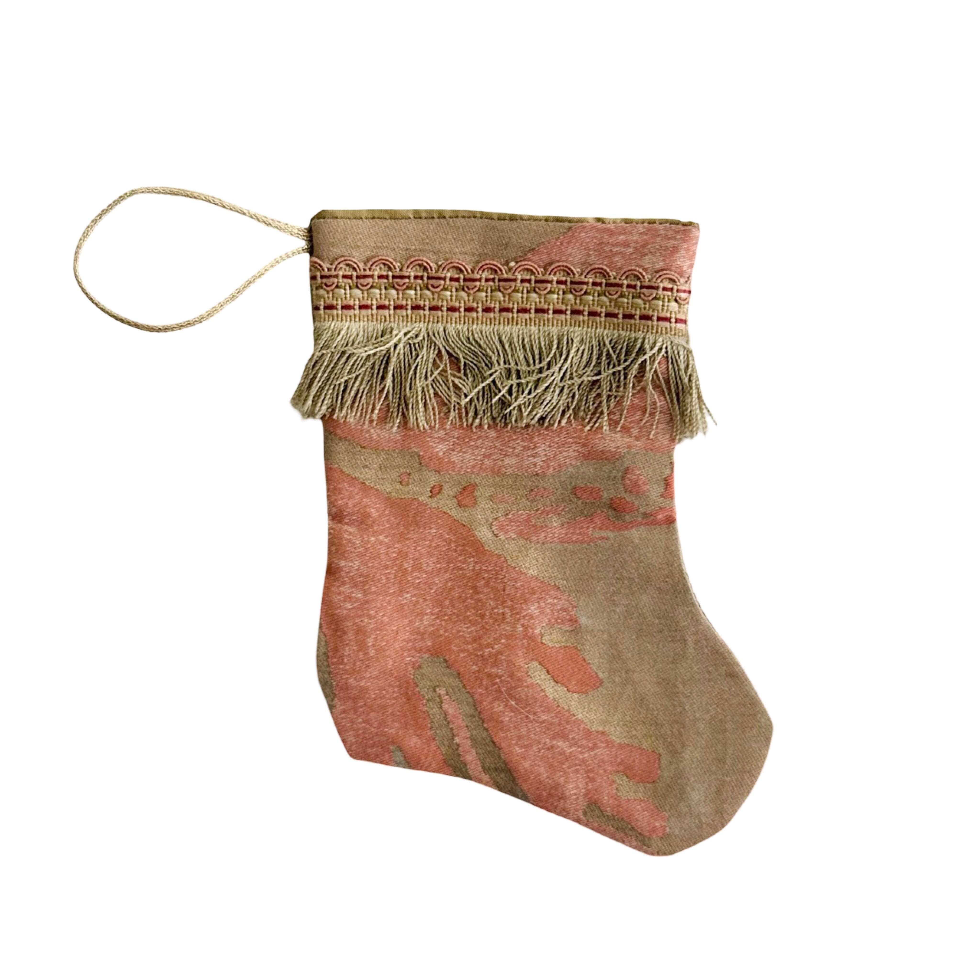 Handmade Mini Stocking from Antique and Vintage Textiles Ornament B. Viz Design A