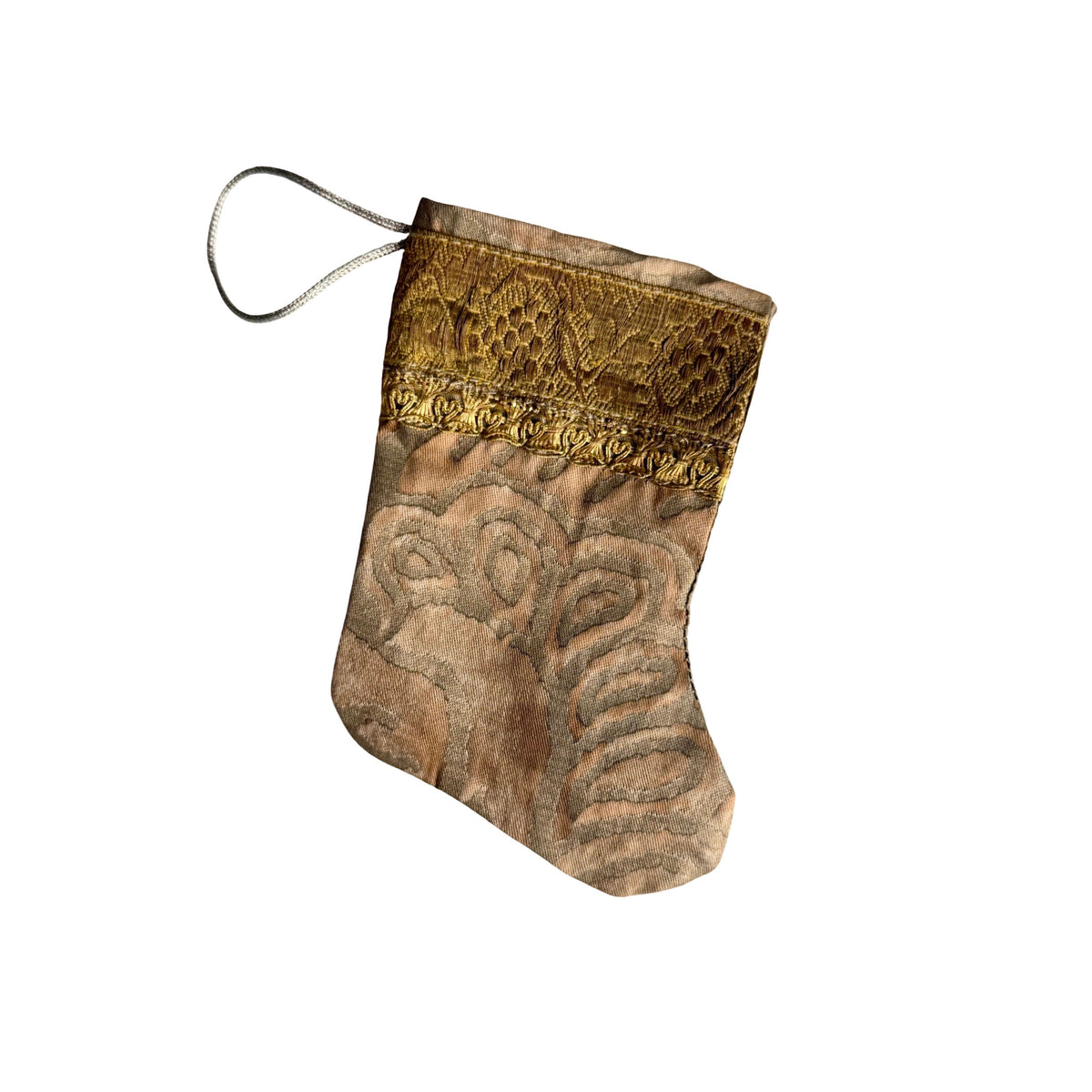 Handmade Mini Stocking from Antique and Vintage Textiles Ornament B. Viz Design A
