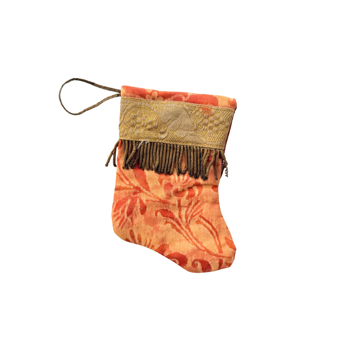 Handmade Mini Stocking from Antique and Vintage Textiles Ornament B. Viz Design B