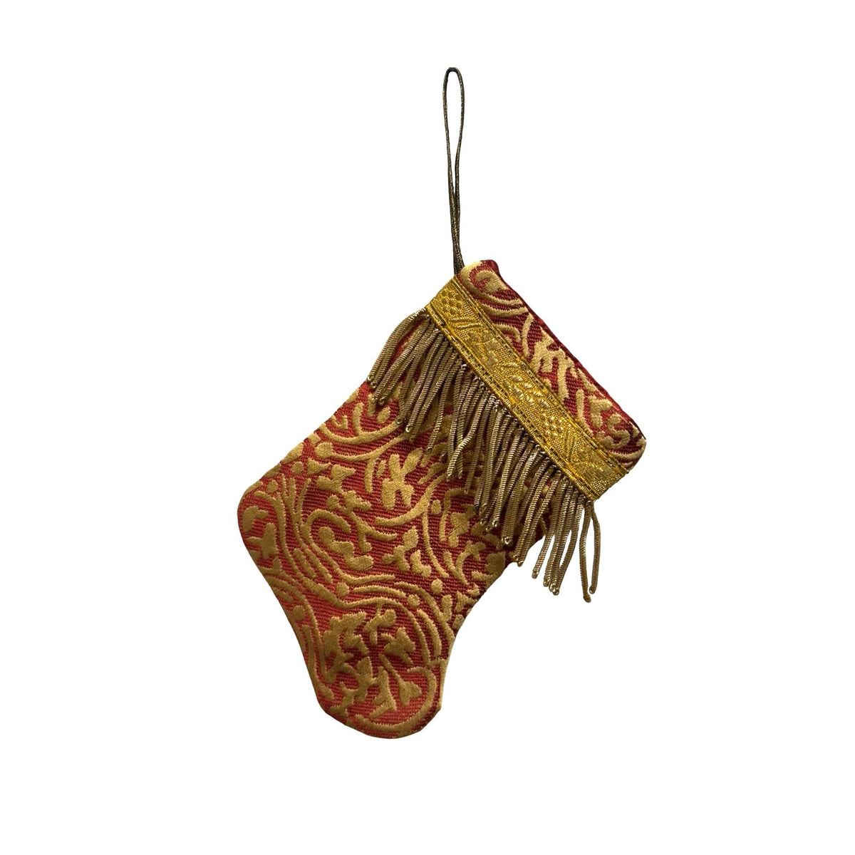Handmade Mini Stocking from Antique and Vintage Textiles Ornament B. Viz Design B