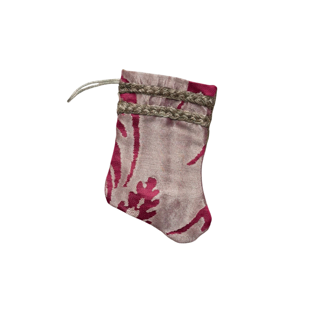 Handmade Mini Stocking from Antique and Vintage Textiles Ornament B. Viz Design B