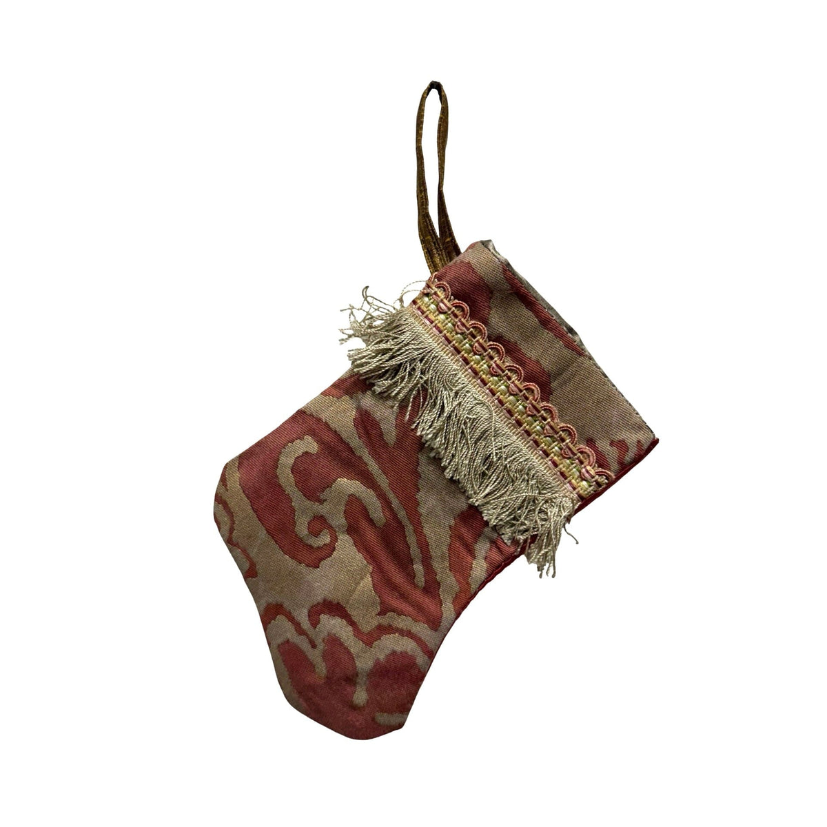 Handmade Mini Stocking from Antique and Vintage Textiles Ornament B. Viz Design B