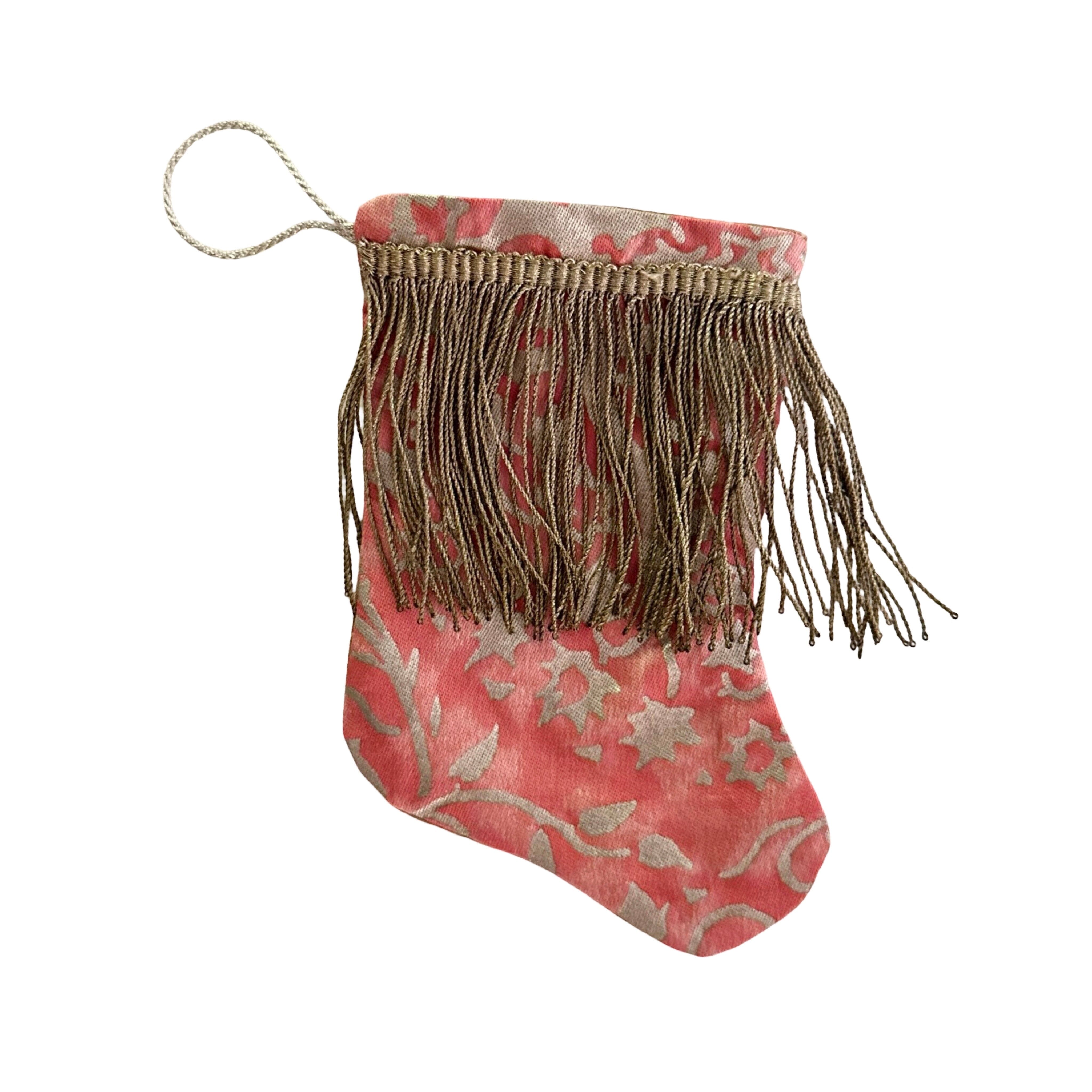 Handmade Mini Stocking from Antique and Vintage Textiles Ornament B. Viz Design B