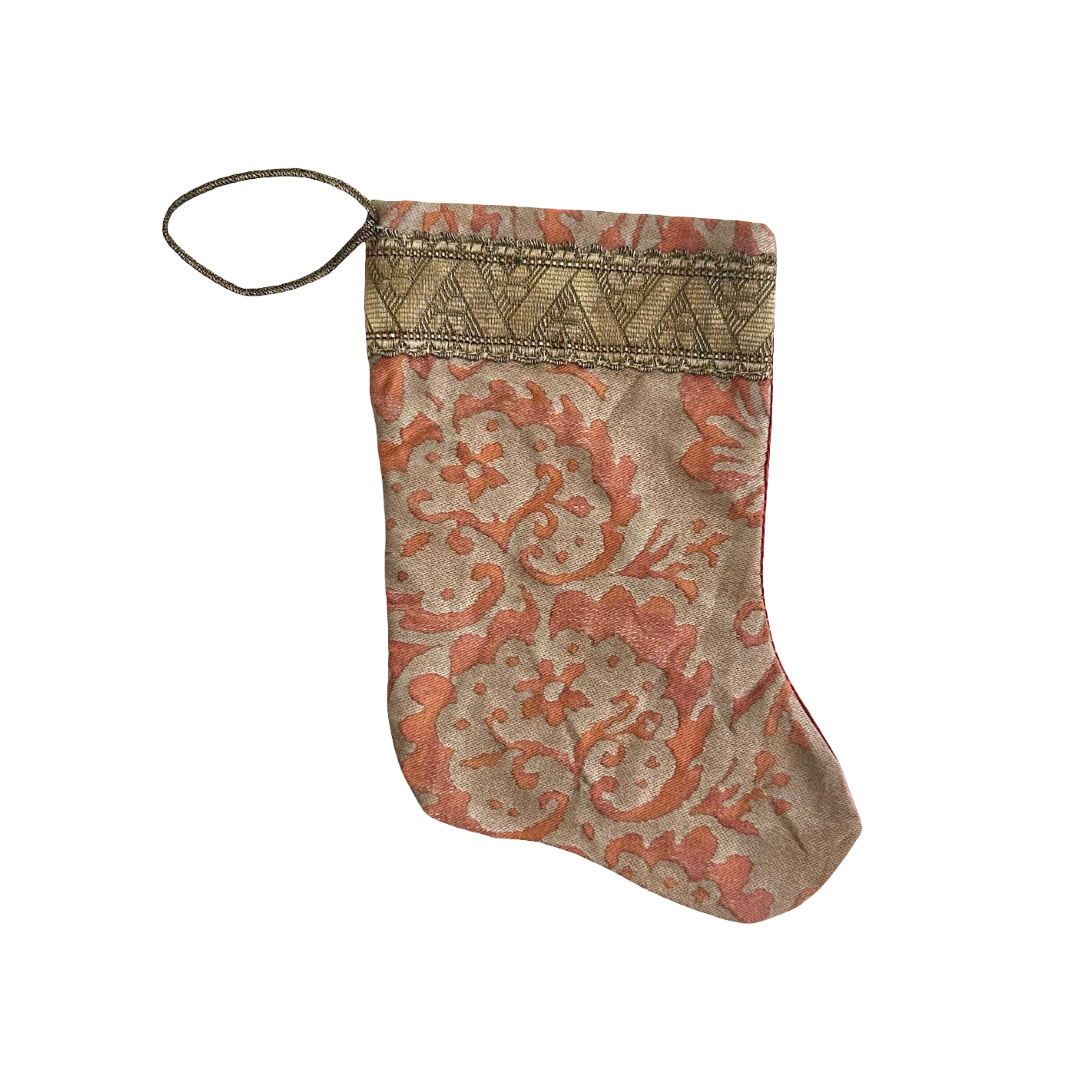 Handmade Mini Stocking from Antique and Vintage Textiles Ornament B. Viz Design C
