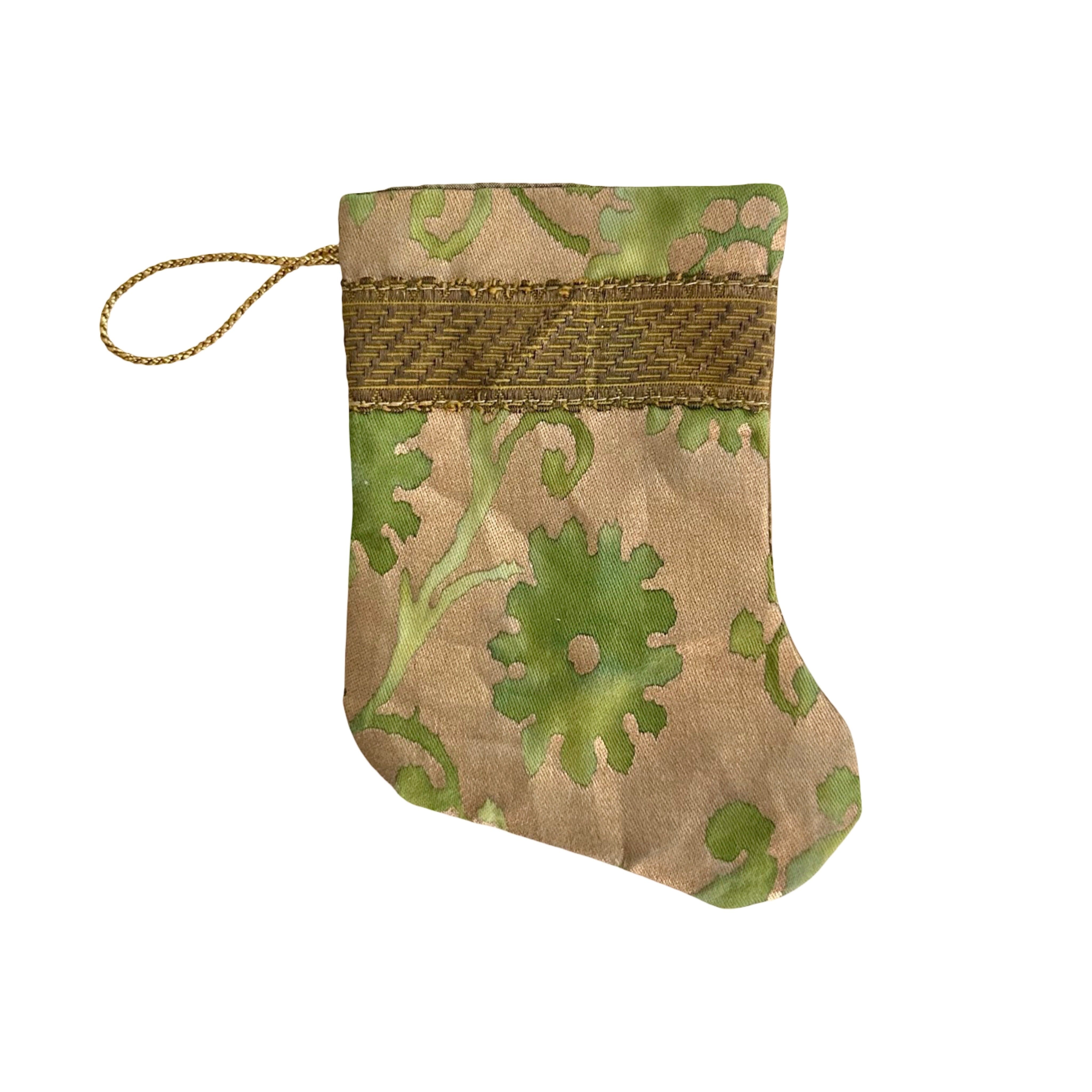 Handmade Mini Stocking from Antique and Vintage Textiles Ornament B. Viz Design C