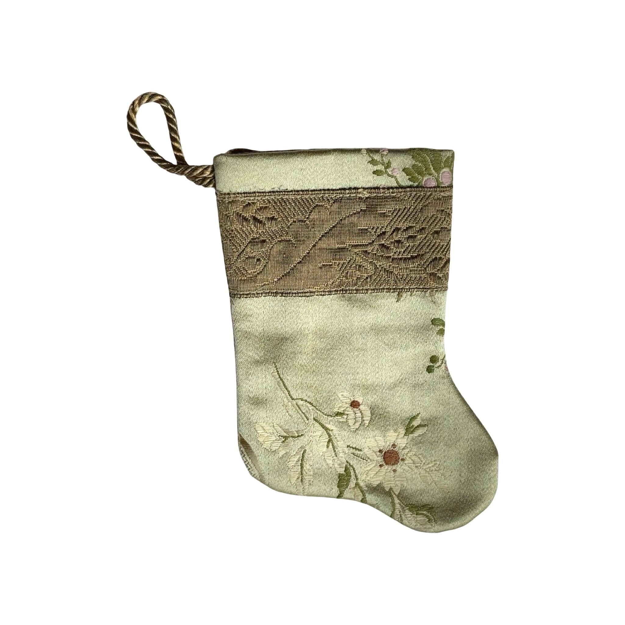 Handmade Mini Stocking from Antique and Vintage Textiles - Ornament B. Viz Design D