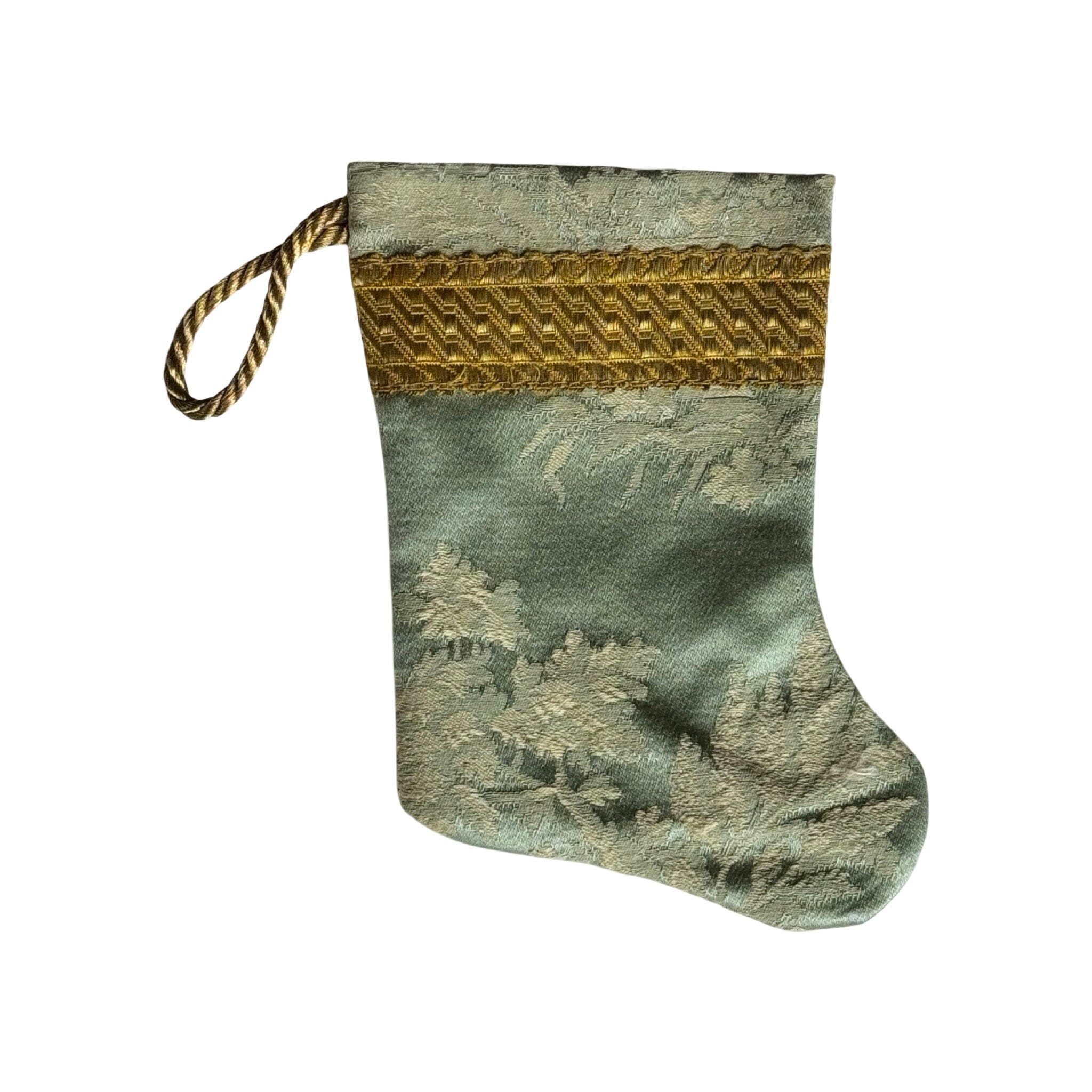 Handmade Mini Stocking from Antique and Vintage Textiles - Ornament B. Viz Design D
