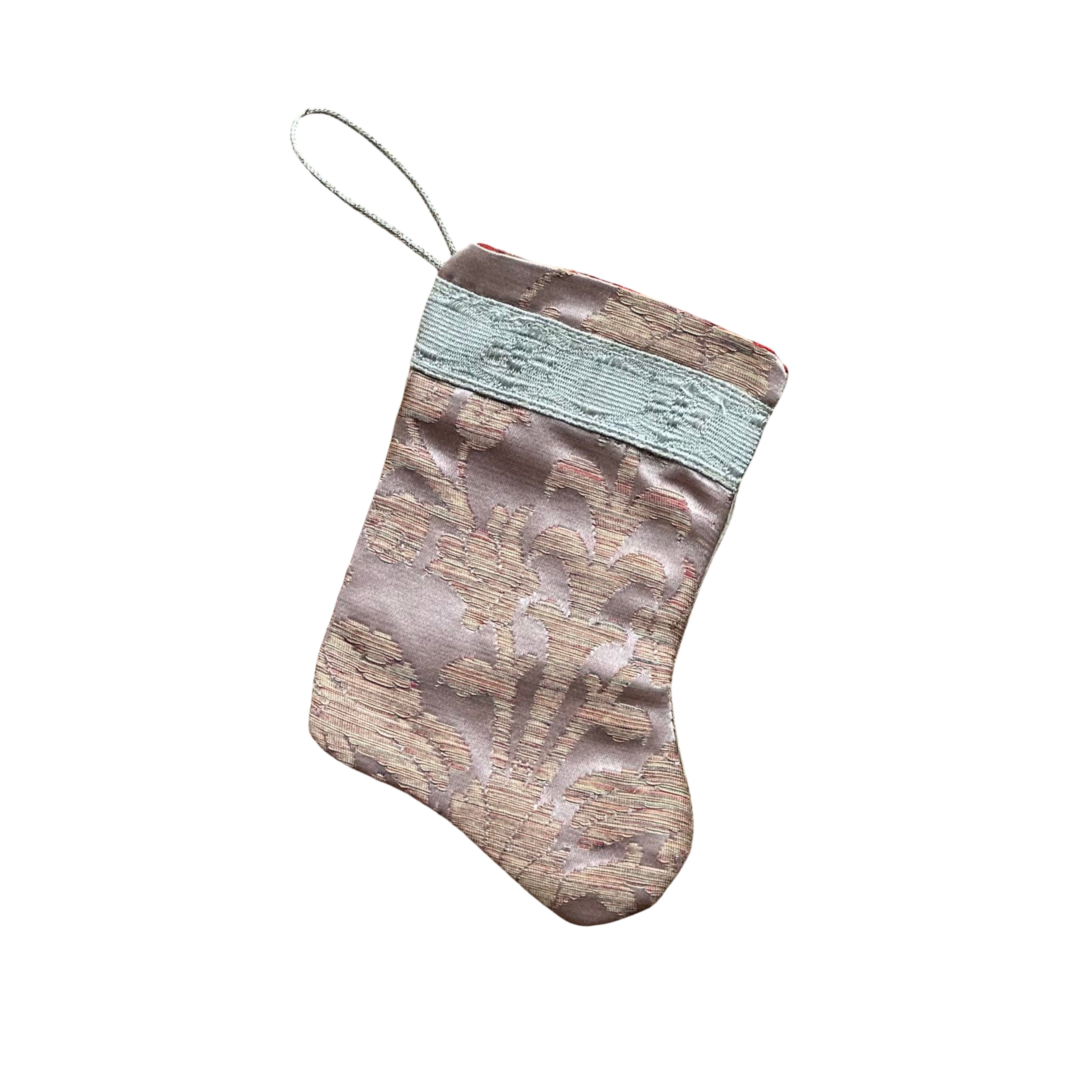 Handmade Mini Stocking from Antique and Vintage Textiles Ornament B. Viz Design D