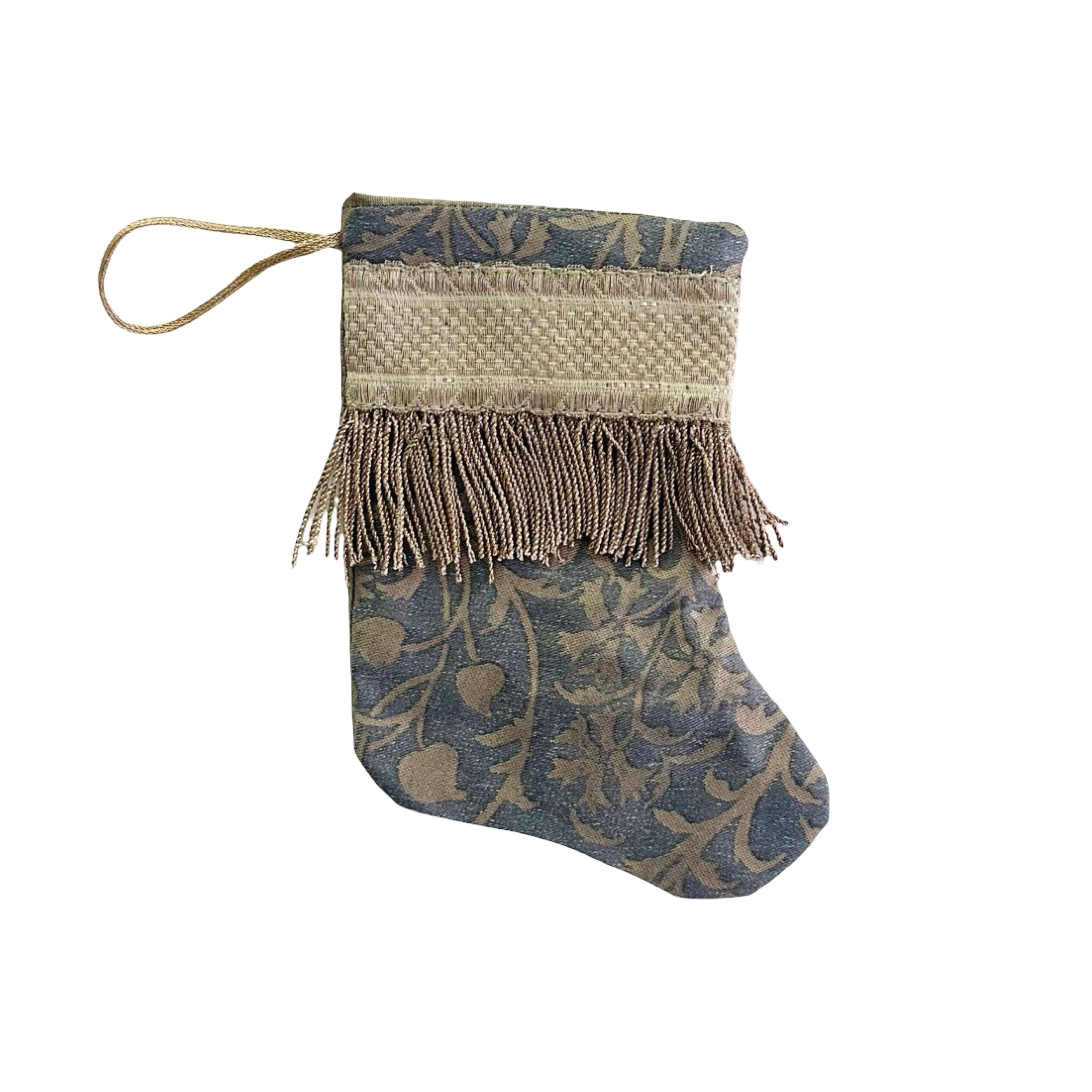 Handmade Mini Stocking from Antique and Vintage Textiles Ornament B. Viz Design D